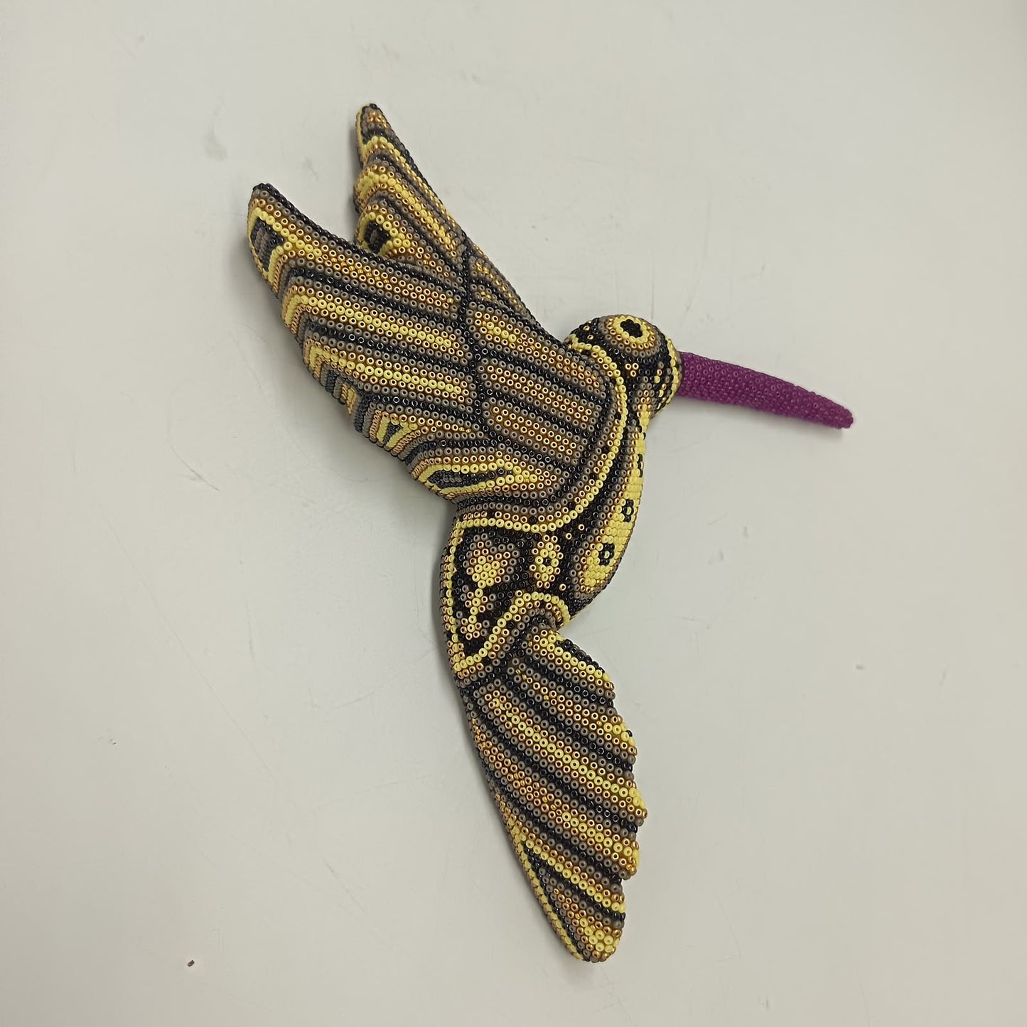 Mexican Huichol Hand Beaded Hummingbird By Isandro Villa Lopez PP9499