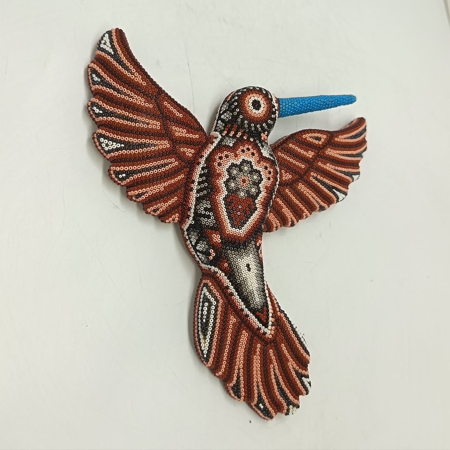 Mexican Huichol Hand Beaded Hummingbird By Isandro Villa Lopez PP9500