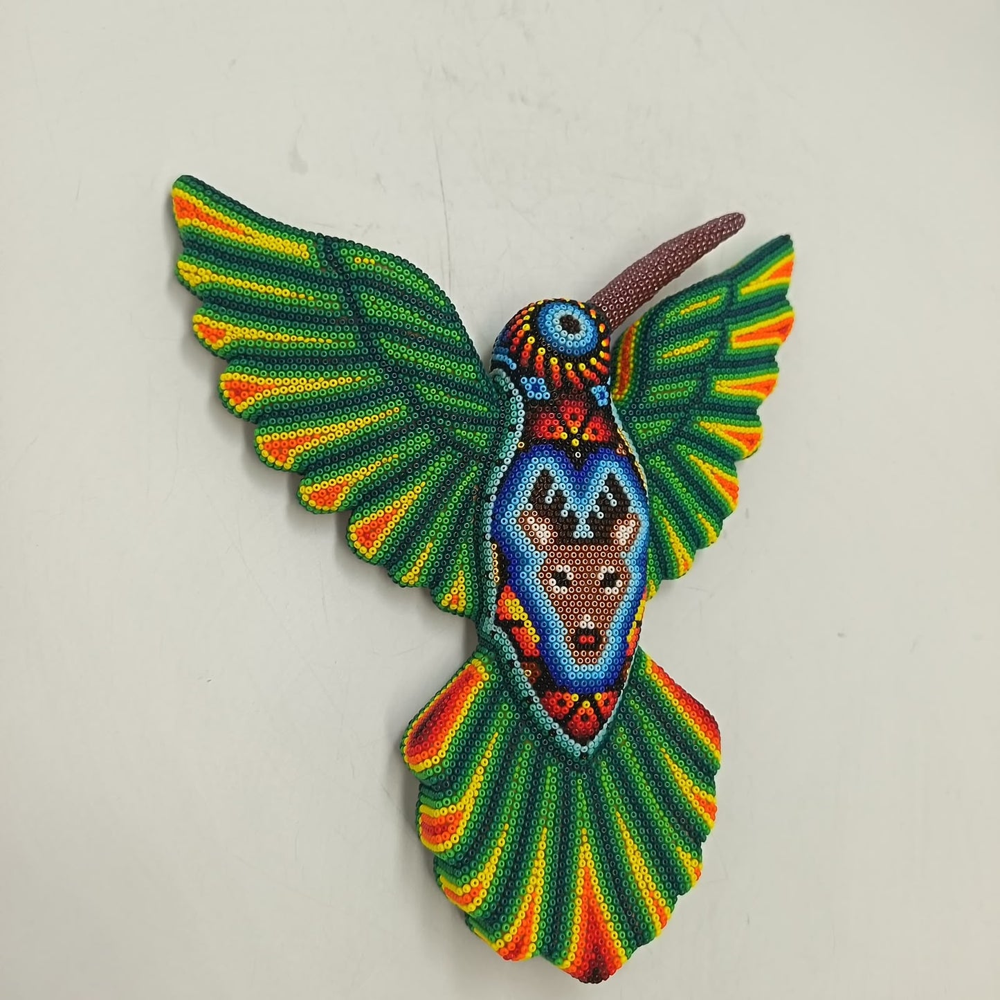 Mexican Huichol Hand Beaded Hummingbird By Isandro Villa Lopez PP9501
