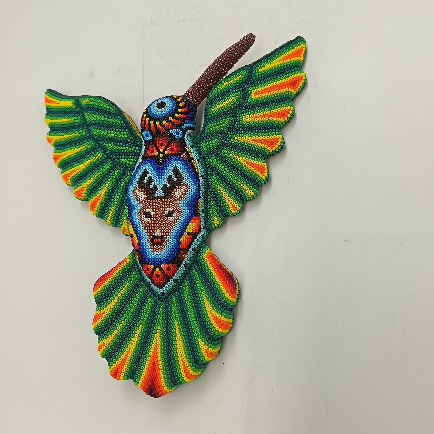 Mexican Huichol Hand Beaded Hummingbird By Isandro Villa Lopez PP9501