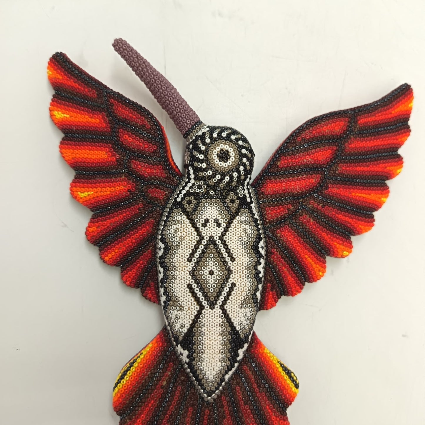 Mexican Huichol Hand Beaded Hummingbird By Isandro Villa Lopez PP9512