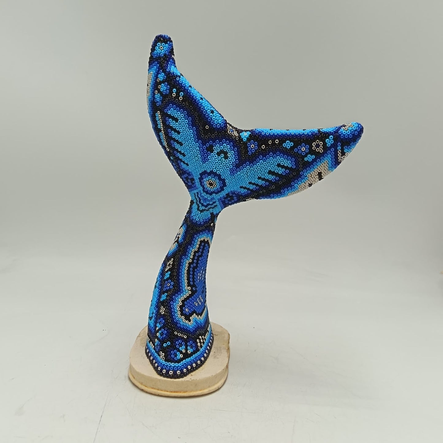 Mexican Huichol Hand Beaded Whale Tail By Isandro Villa Lopez PP9502