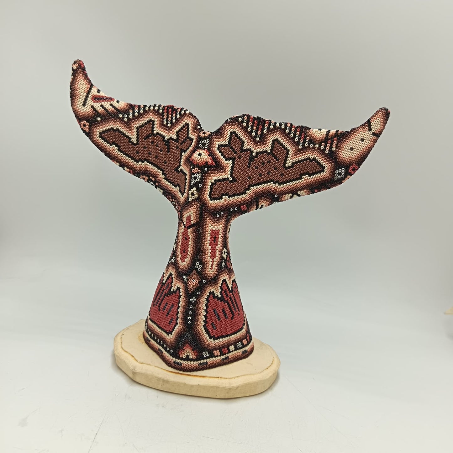 Mexican Huichol Hand Beaded Whale Tail By Isandro Villa Lopez PP9503