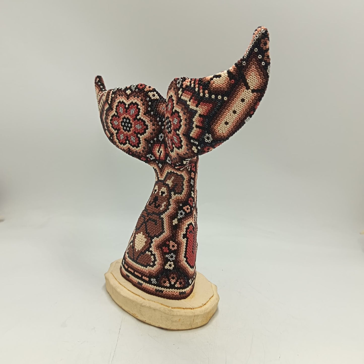 Mexican Huichol Hand Beaded Whale Tail By Isandro Villa Lopez PP9503