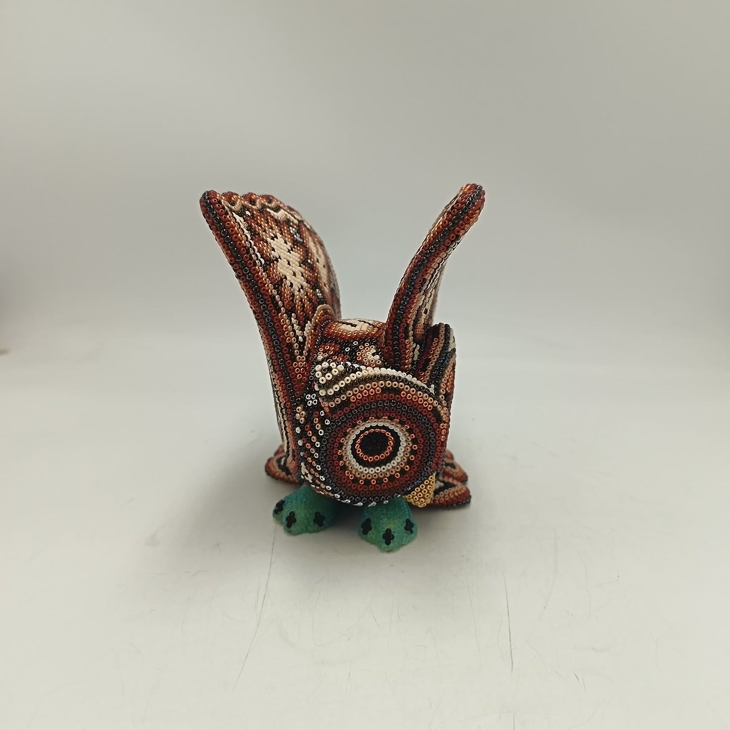 Mexican Huichol Hand Beaded Owl By Isandro Villa Lopez PP9504