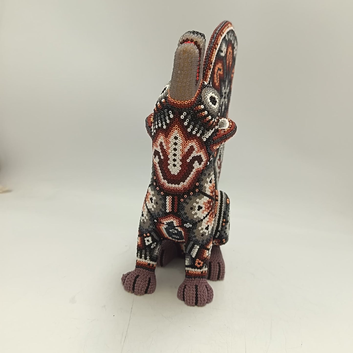 Mexican Huichol Hand Beaded Coyote By Isandro Villa Lopez PP9505