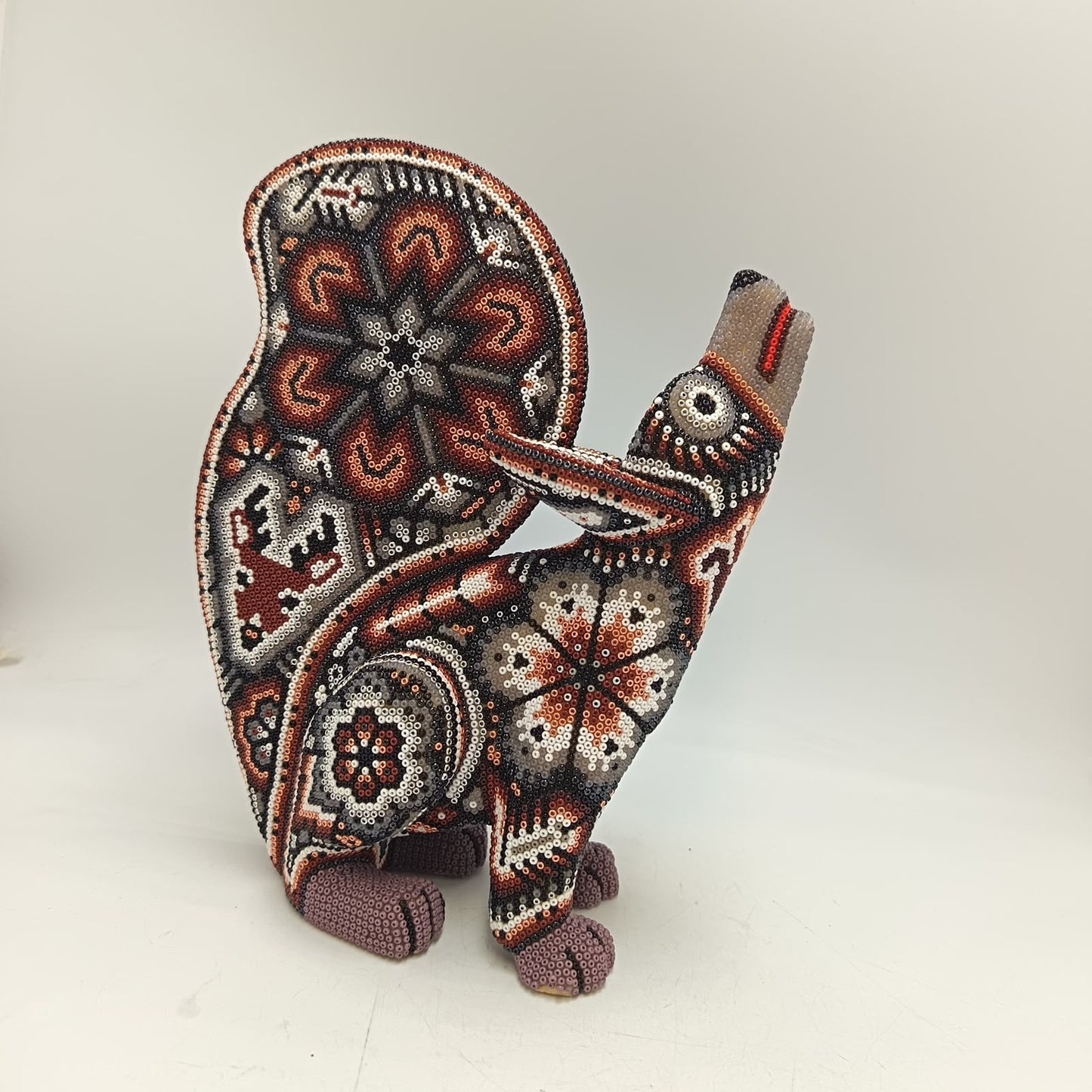 Mexican Huichol Hand Beaded Coyote By Isandro Villa Lopez PP9505