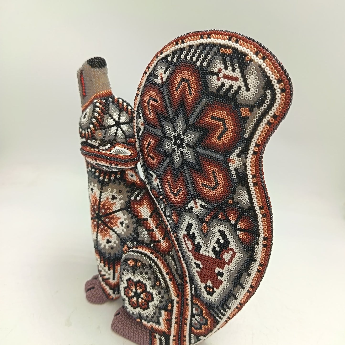 Mexican Huichol Hand Beaded Coyote By Isandro Villa Lopez PP9505