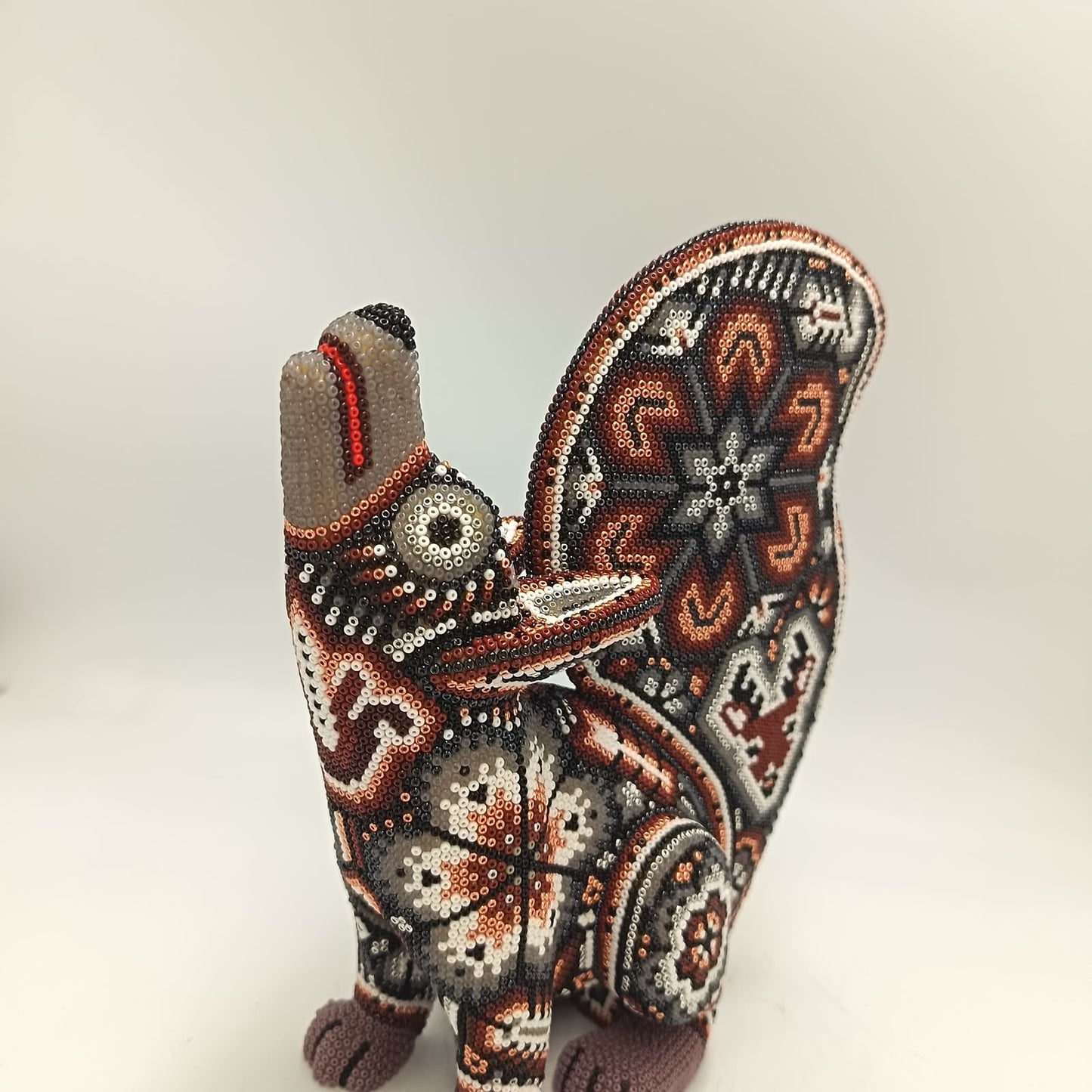Mexican Huichol Hand Beaded Coyote By Isandro Villa Lopez PP9505