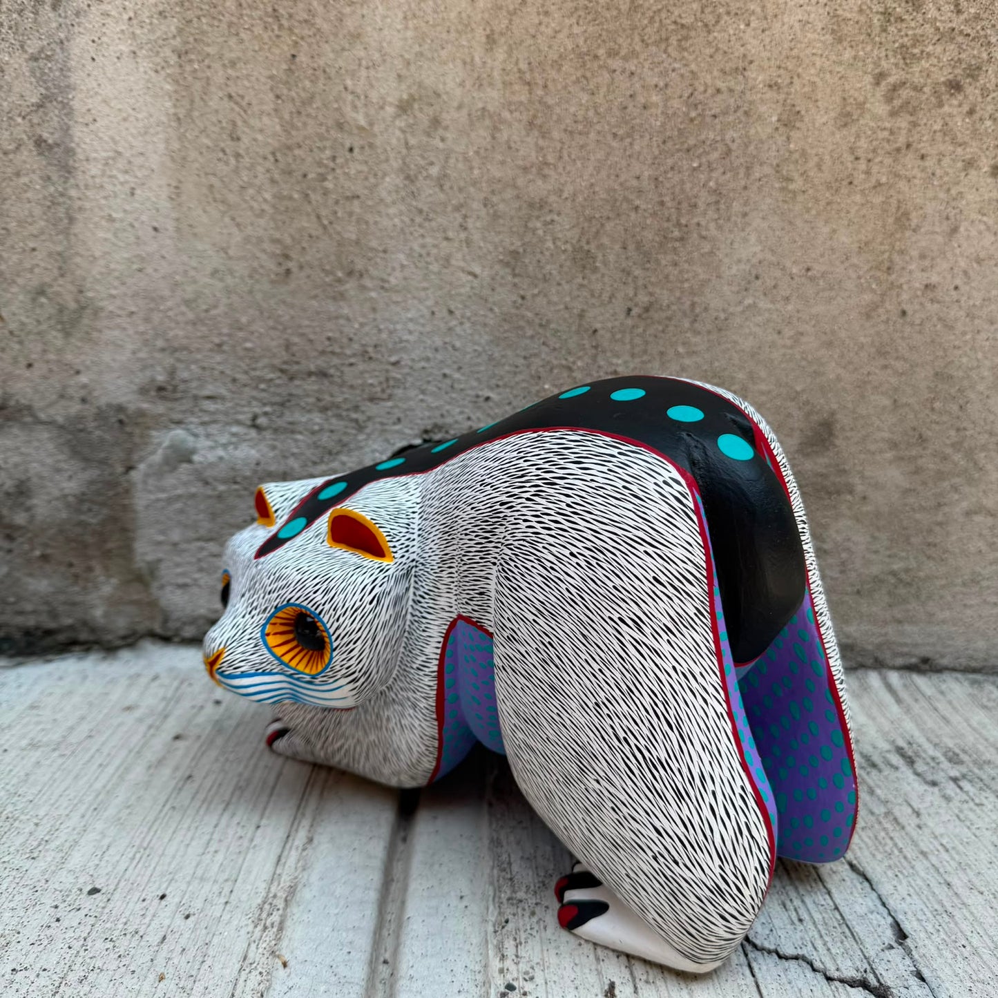 Oaxacan Wood Carving Bear By Arsenio Morales PP9562