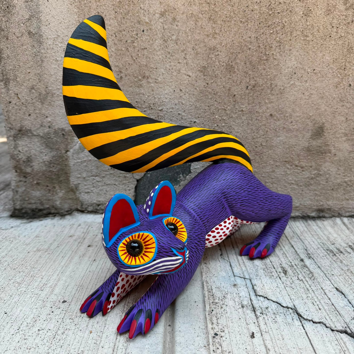 Oaxacan Wood Carving Racoon By Arsenio Morales PP9563