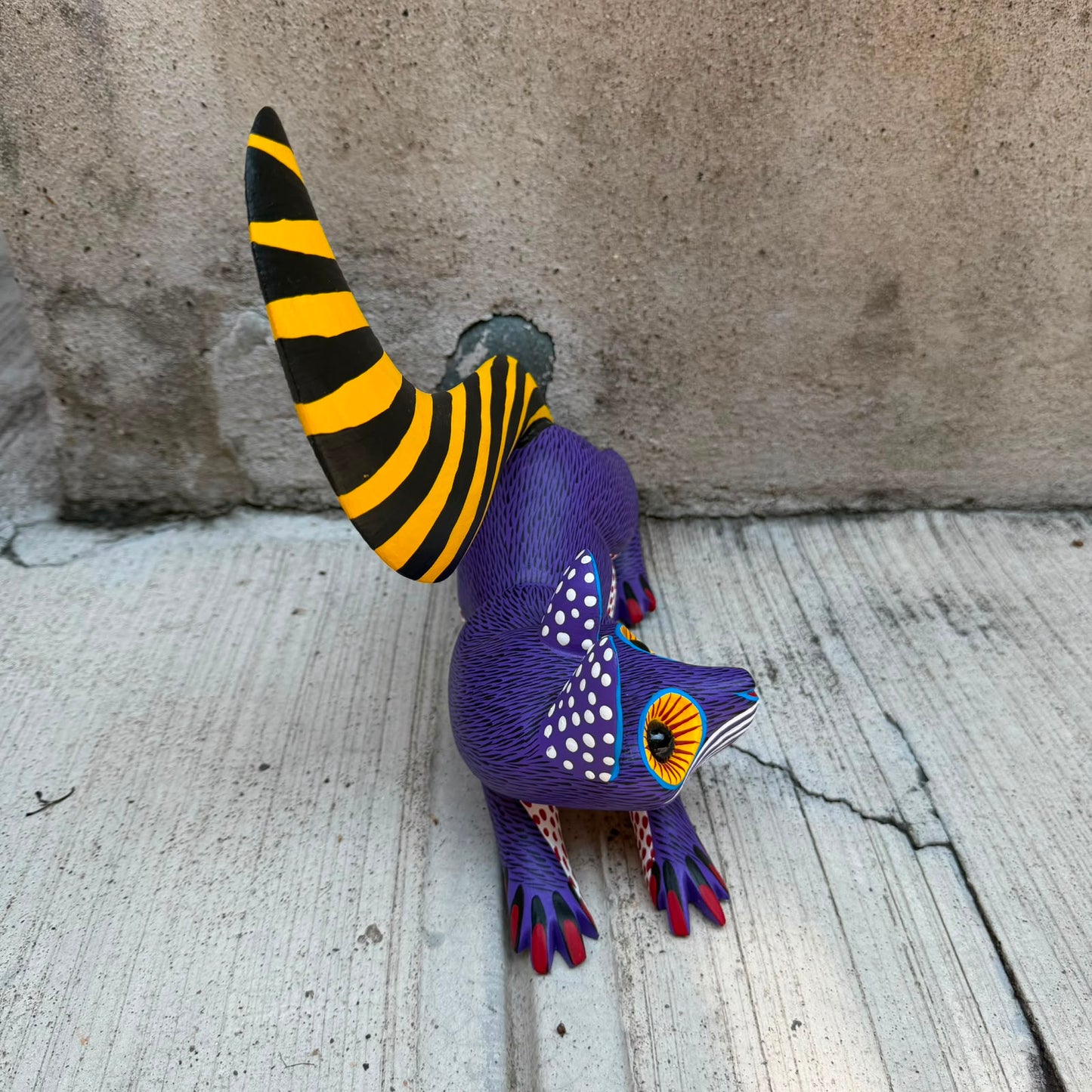 Oaxacan Wood Carving Racoon By Arsenio Morales PP9563