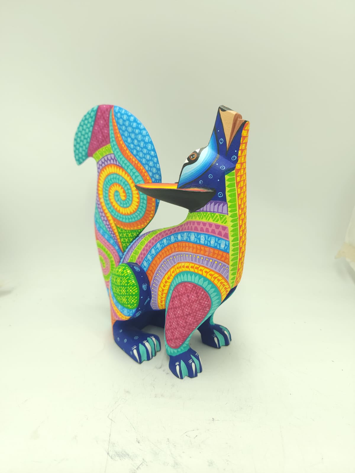 Mexican Oaxacan Wood Carving Coyote By Ivan Fuentes PP9559