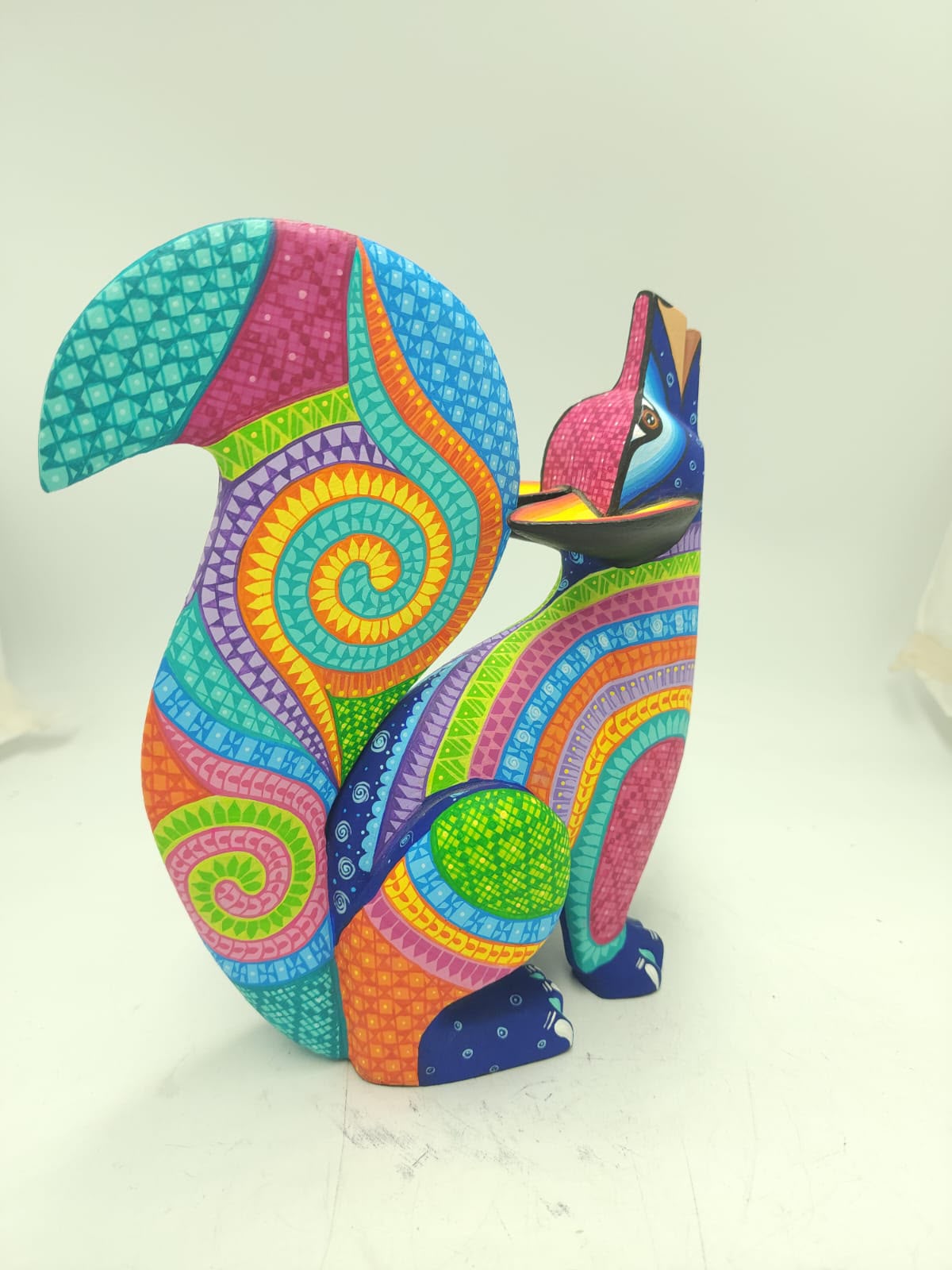 Mexican Oaxacan Wood Carving Coyote By Ivan Fuentes PP9559