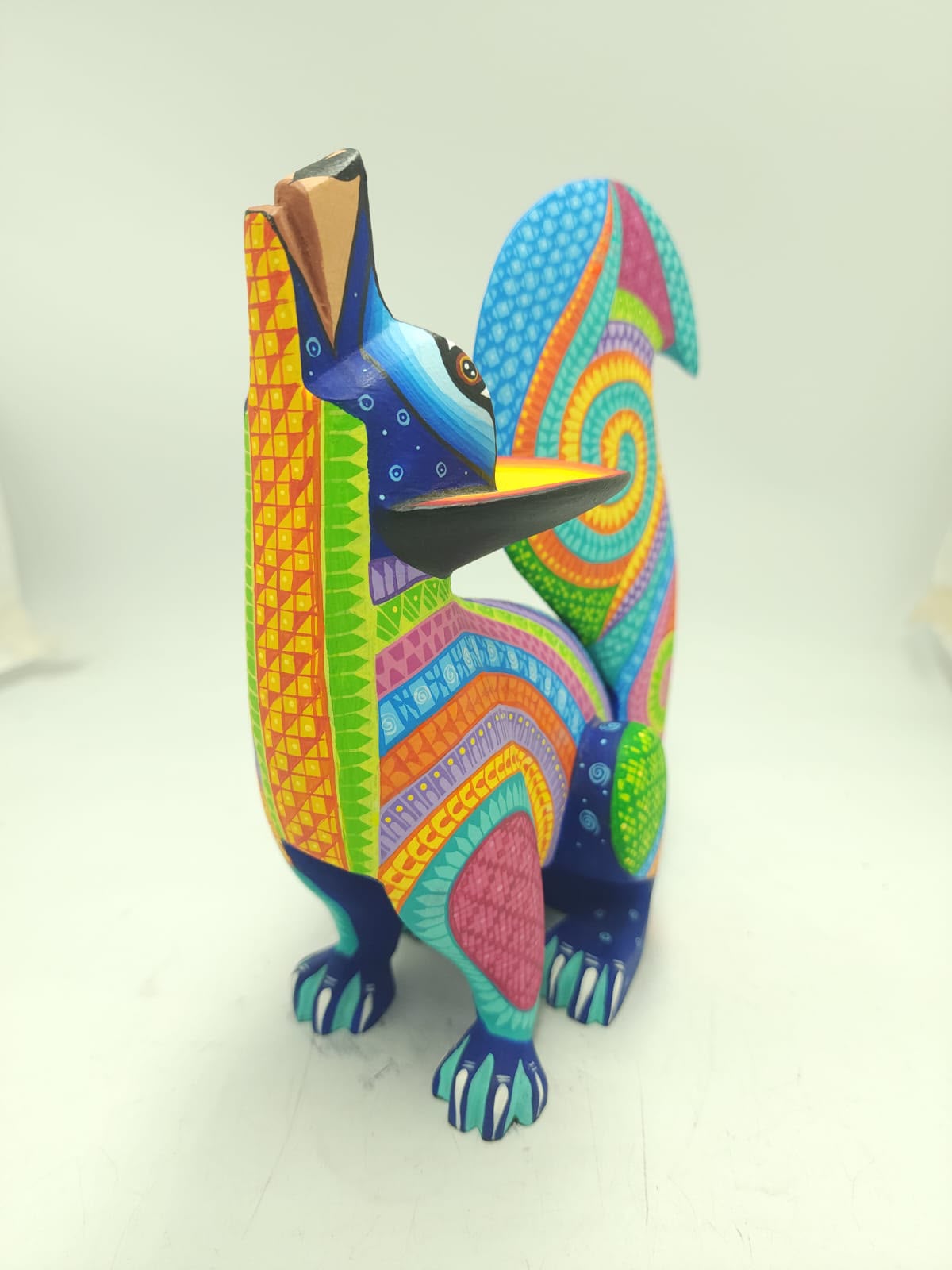 Mexican Oaxacan Wood Carving Coyote By Ivan Fuentes PP9559