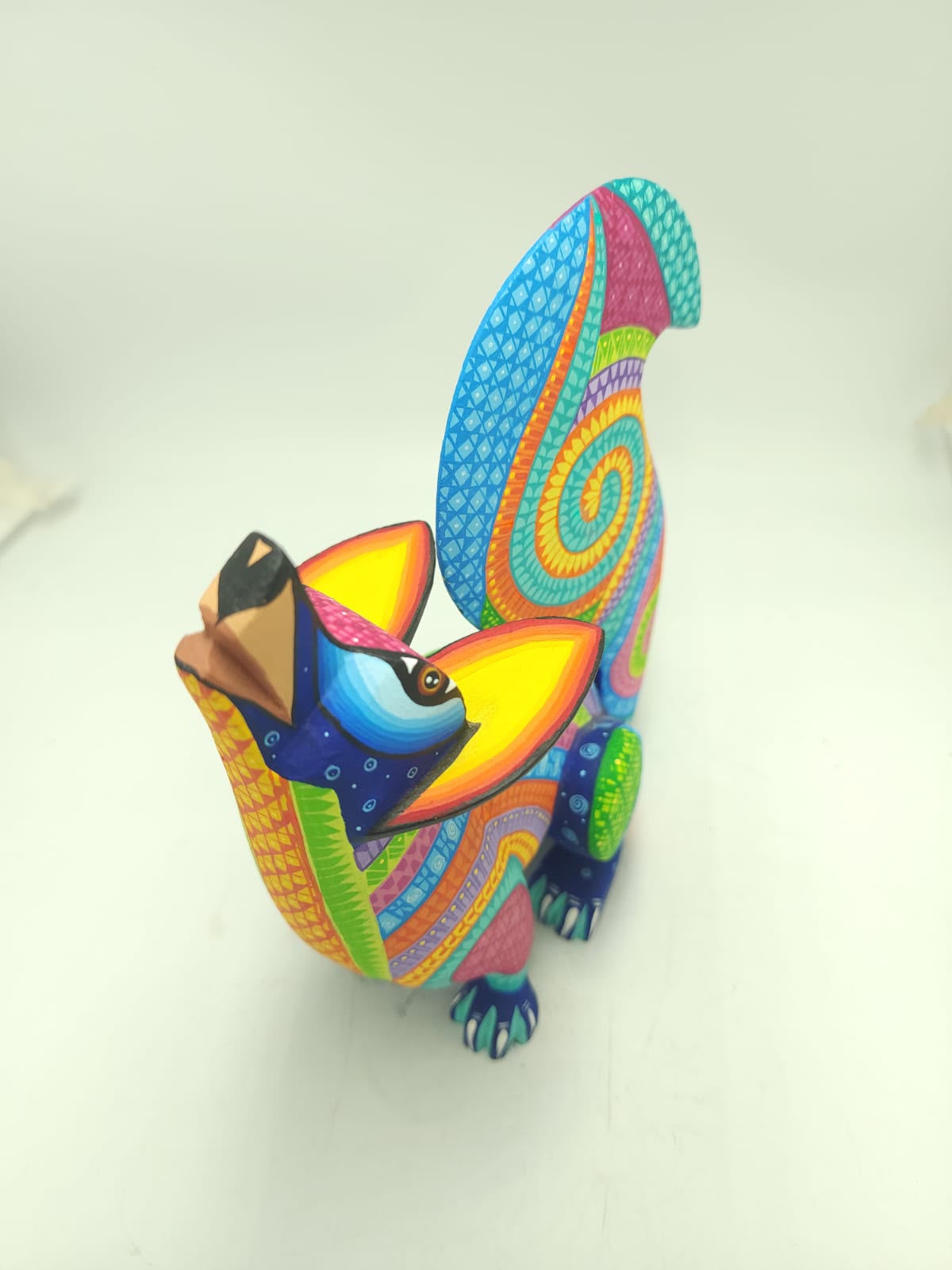 Mexican Oaxacan Wood Carving Coyote By Ivan Fuentes PP9559