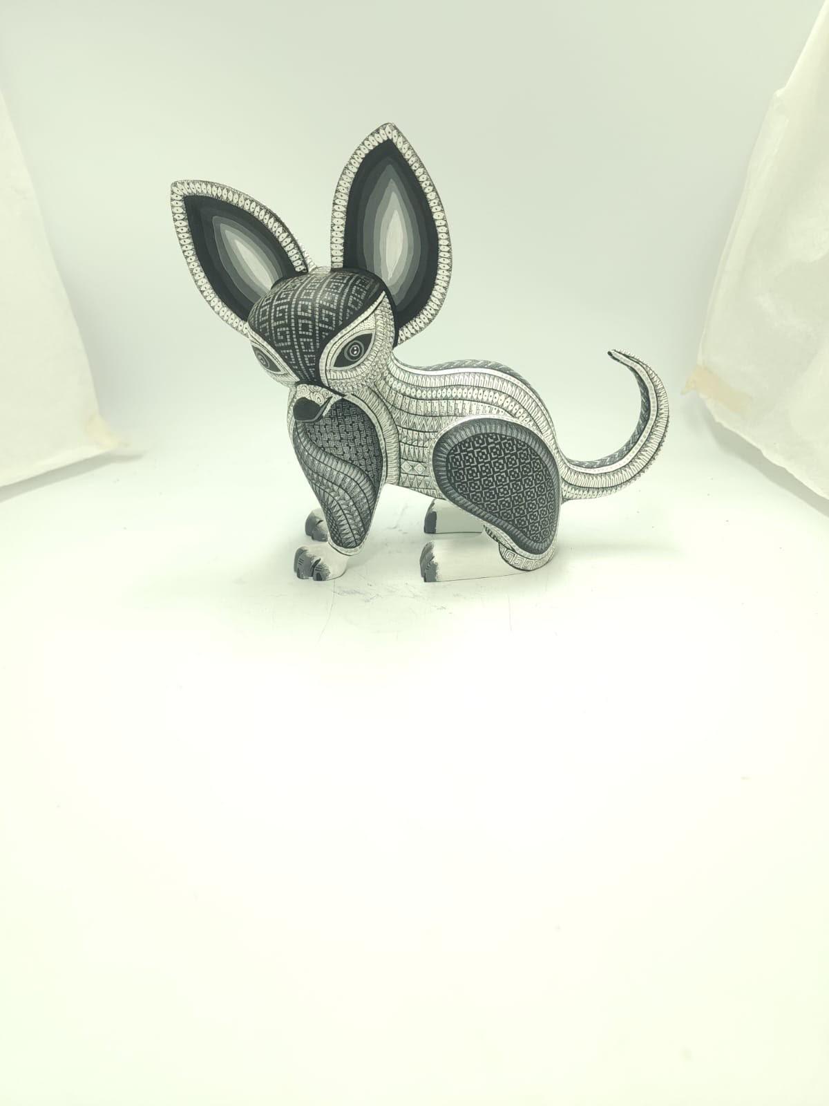 Mexican Oaxacan Wood Carving Chihuahua By Ivan Fuentes PP9560
