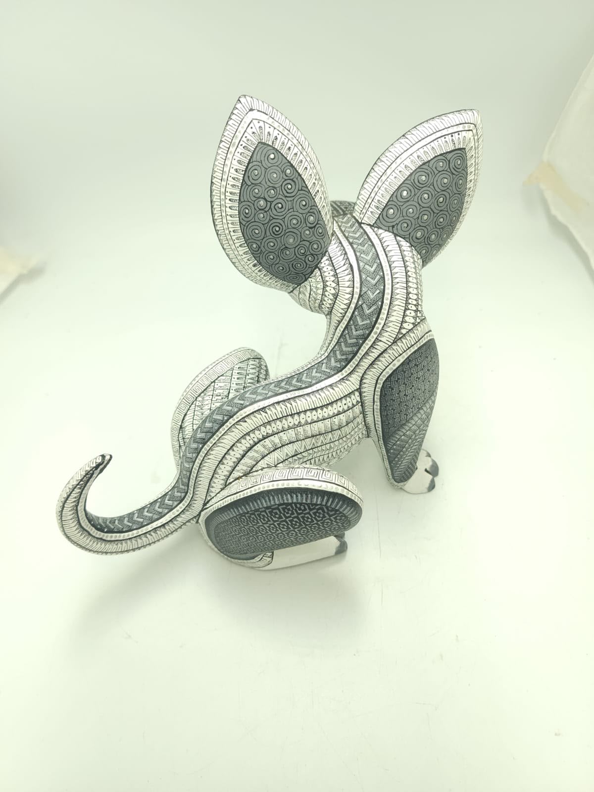 Mexican Oaxacan Wood Carving Chihuahua By Ivan Fuentes PP9560