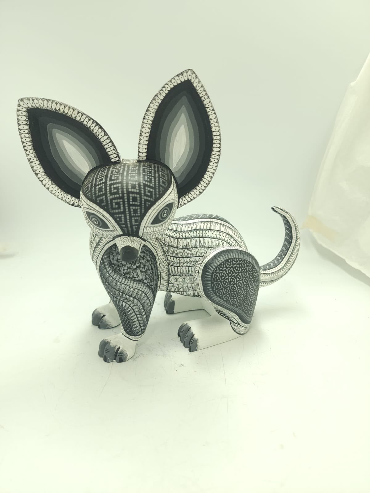 Mexican Oaxacan Wood Carving Chihuahua By Ivan Fuentes PP9560