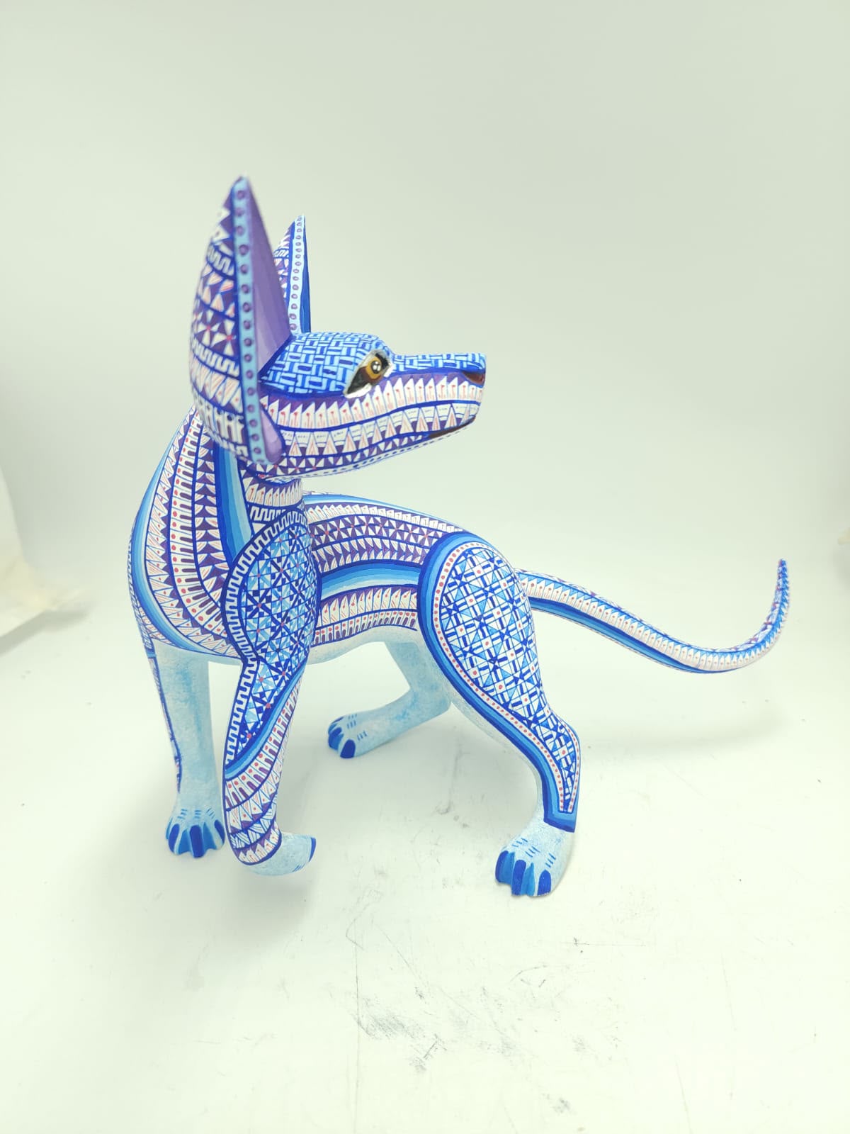 Mexican Oaxacan Wood Carving Xoloitzcuintle By Ivan Fuentes PP9561