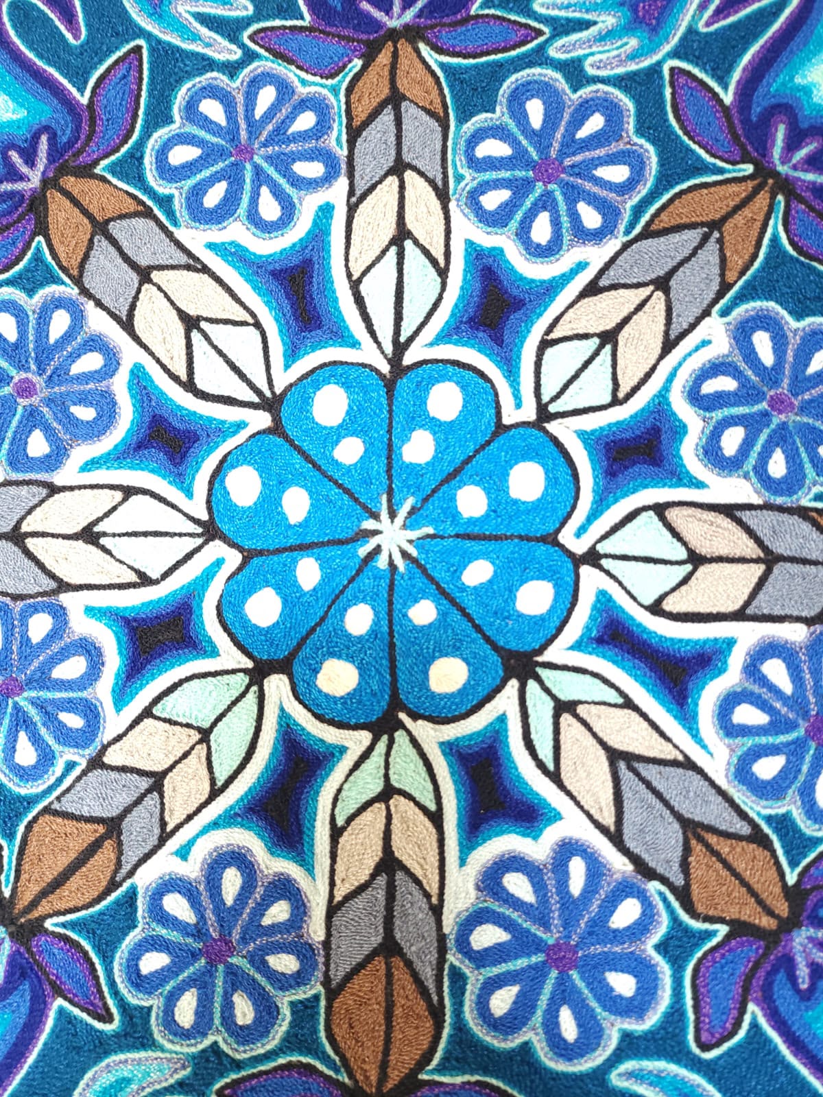 Huichol Yarn Painting Mexican Folk Art By Hilaria Chavez Carrillo PP9568