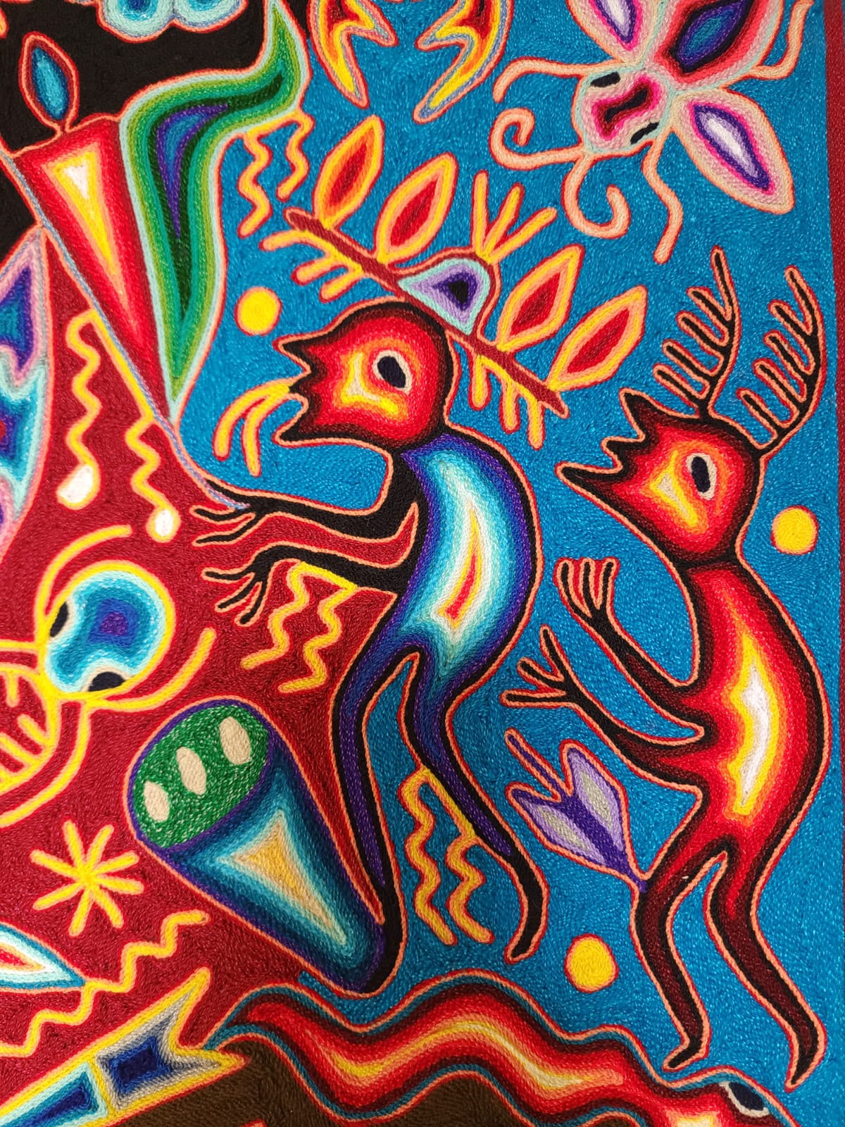 Huichol Yarn Painting Mexican Folk Art By Hilaria Chavez Carrillo PP9569