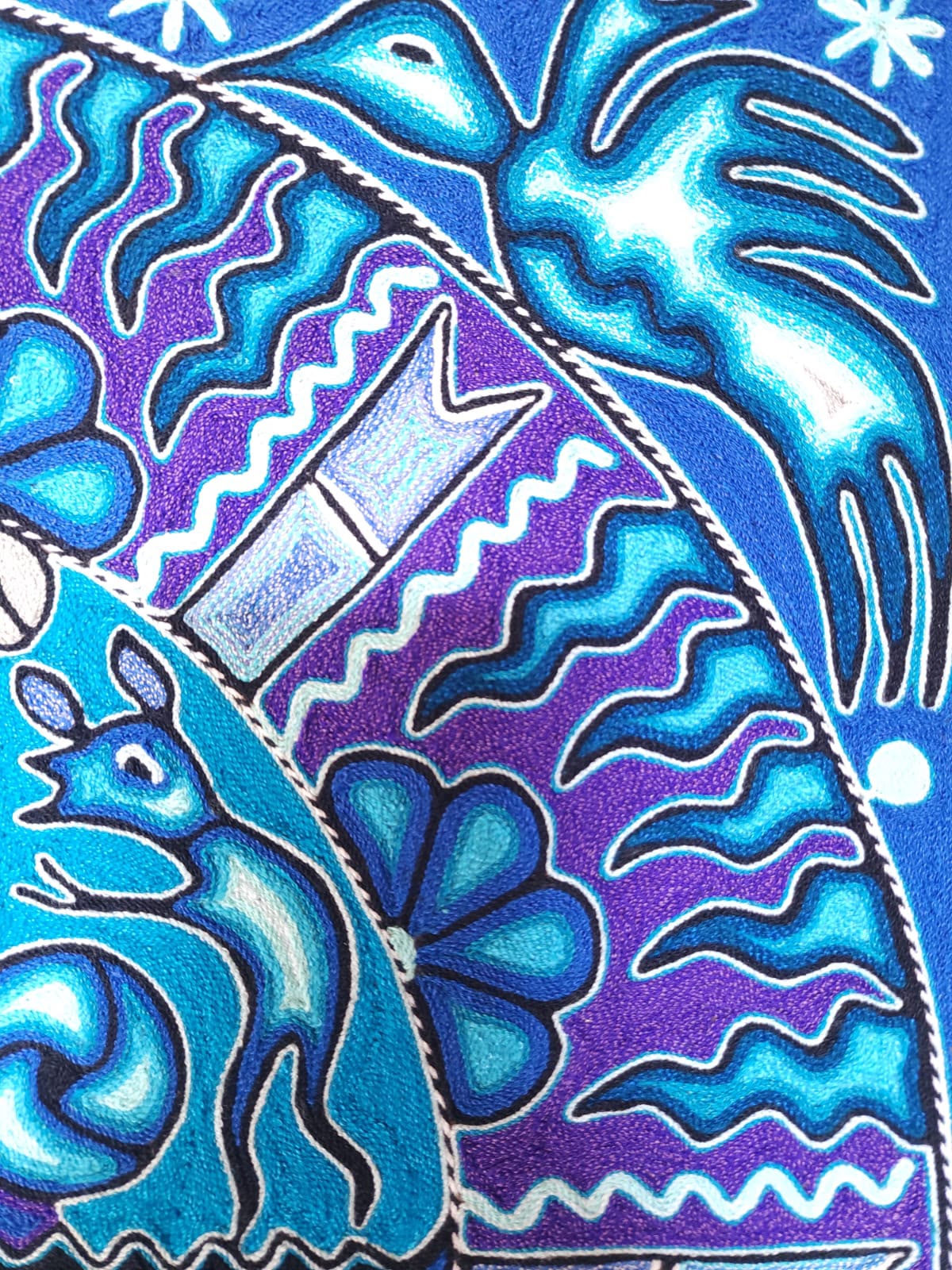Huichol Yarn Painting Mexican Folk Art By Hilaria Chavez Carrillo PP9570