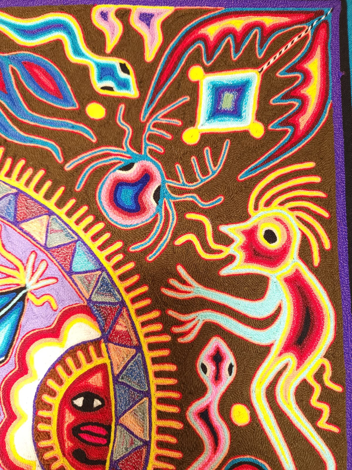 Huichol Yarn Painting Mexican Folk Art By Hilaria Chavez Carrillo PP9571