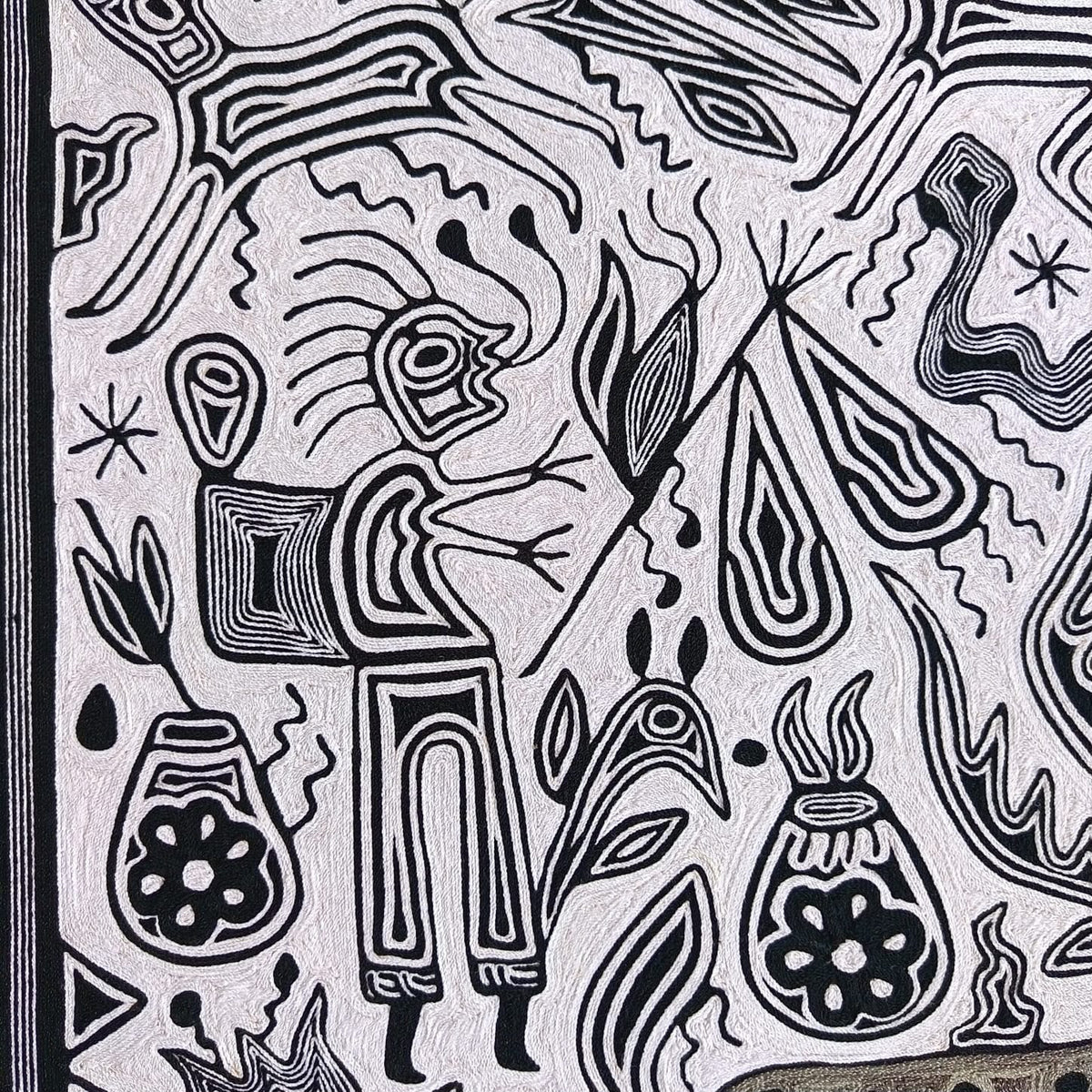 Huichol Yarn Painting Mexican Folk Art By Hilaria Chavez Carrillo PP9590