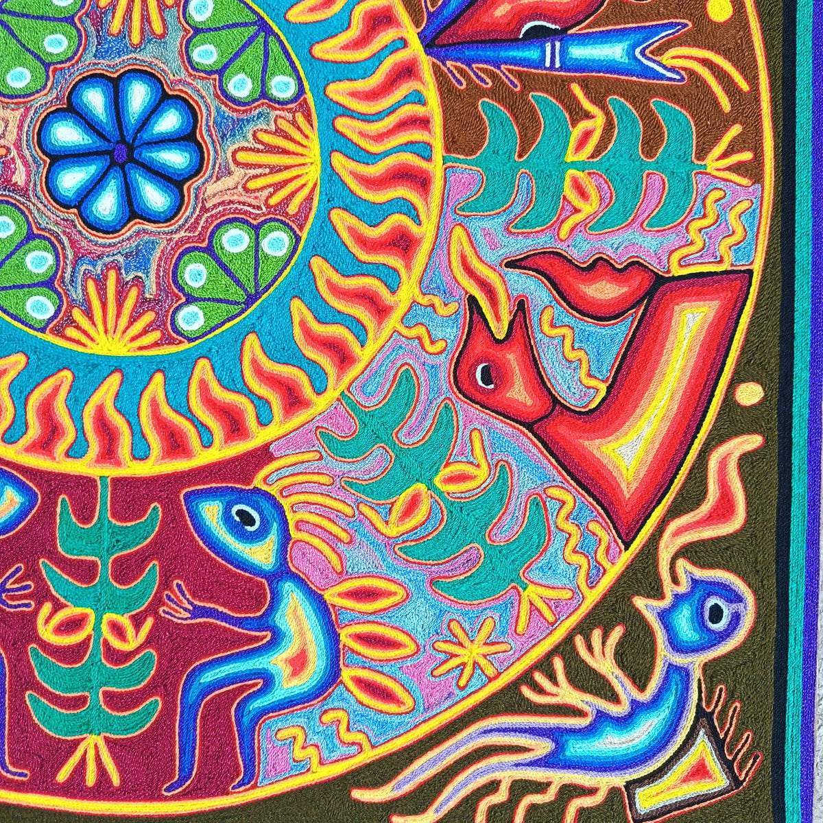 Huichol Yarn Painting Mexican Folk Art By Hilaria Chavez Carrillo PP9590