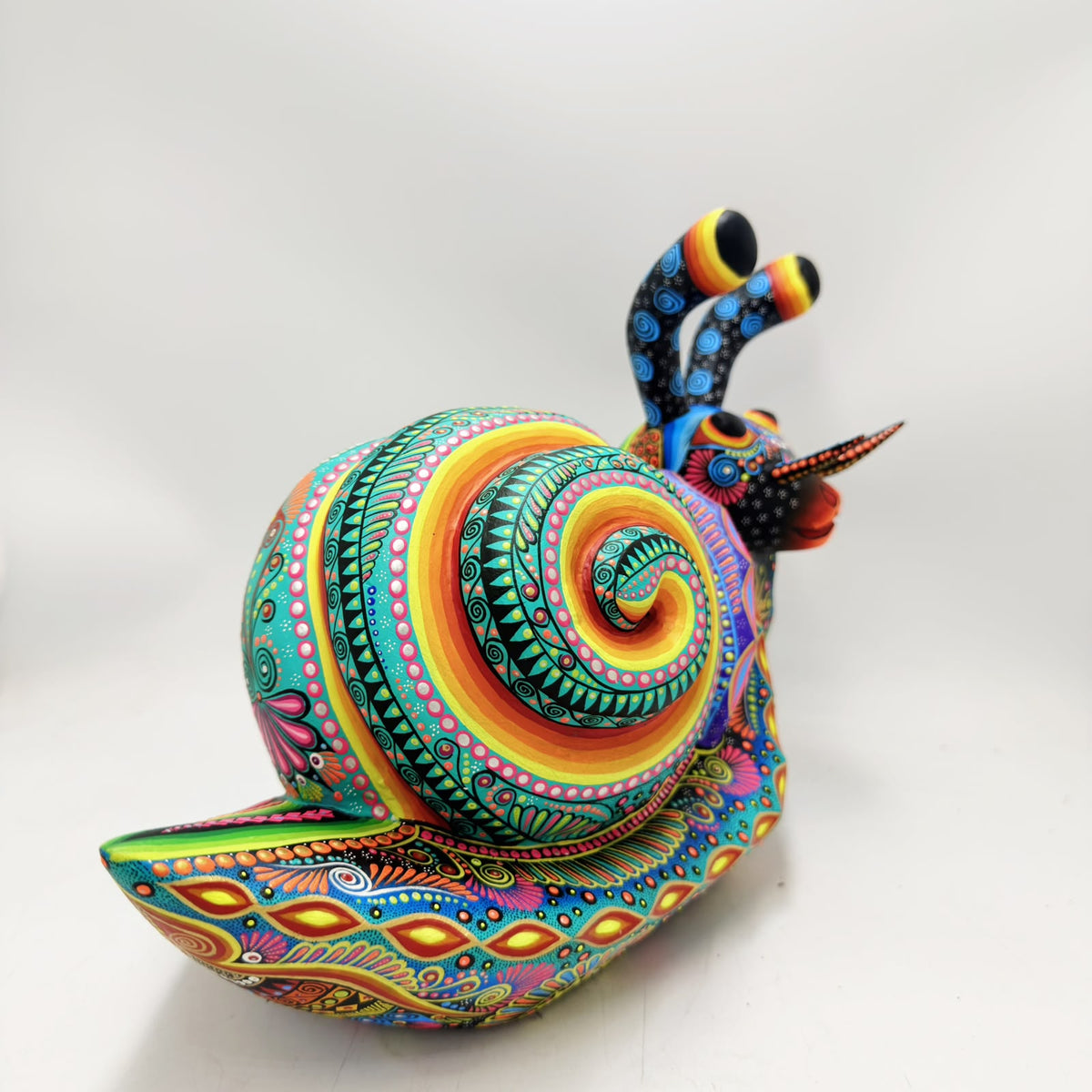 Mexican Folk Art Oaxacan Wood Carving Alebrije Hand Made, Snail By Luis Sosa PP9594
