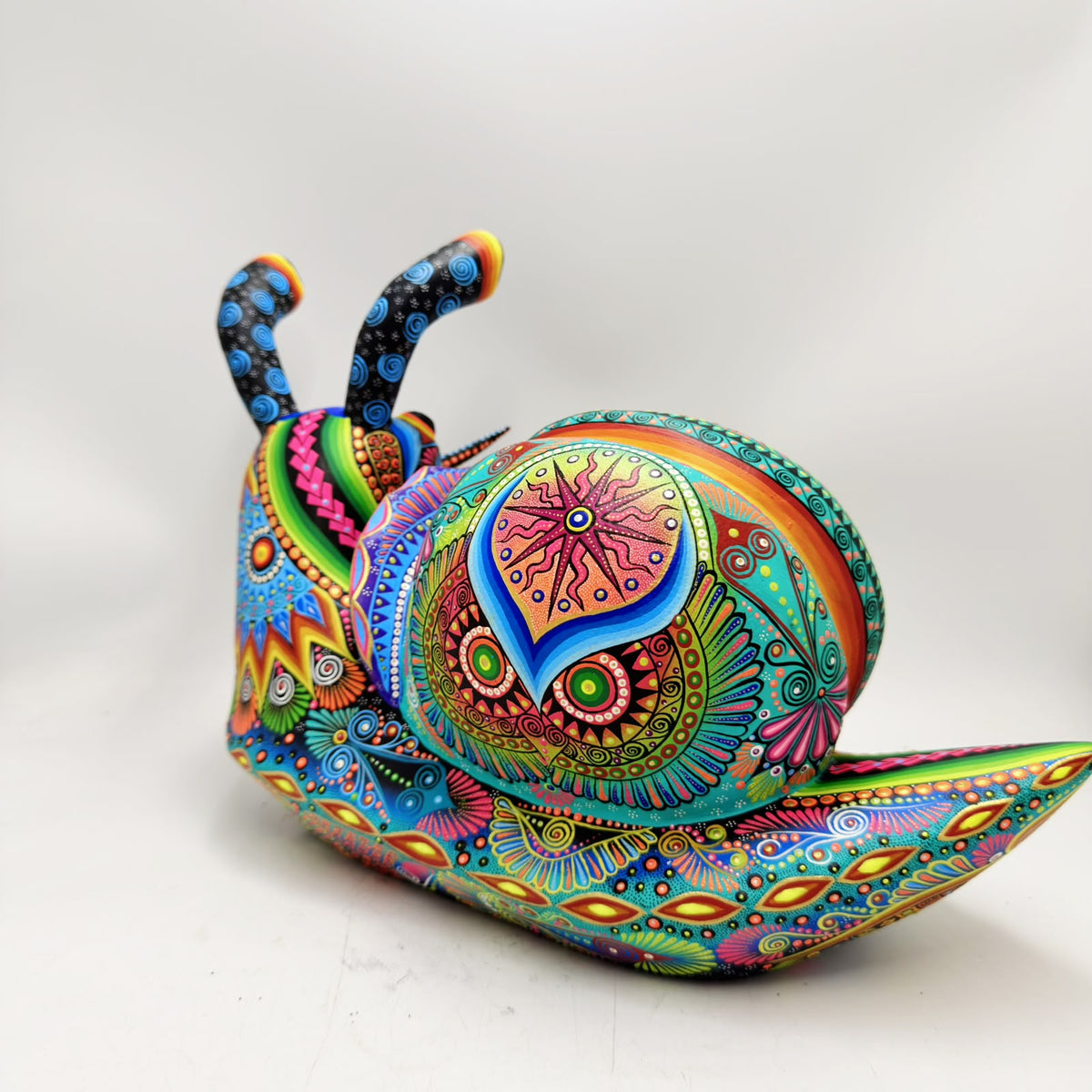 Mexican Folk Art Oaxacan Wood Carving Alebrije Hand Made, Snail By Luis Sosa PP9594