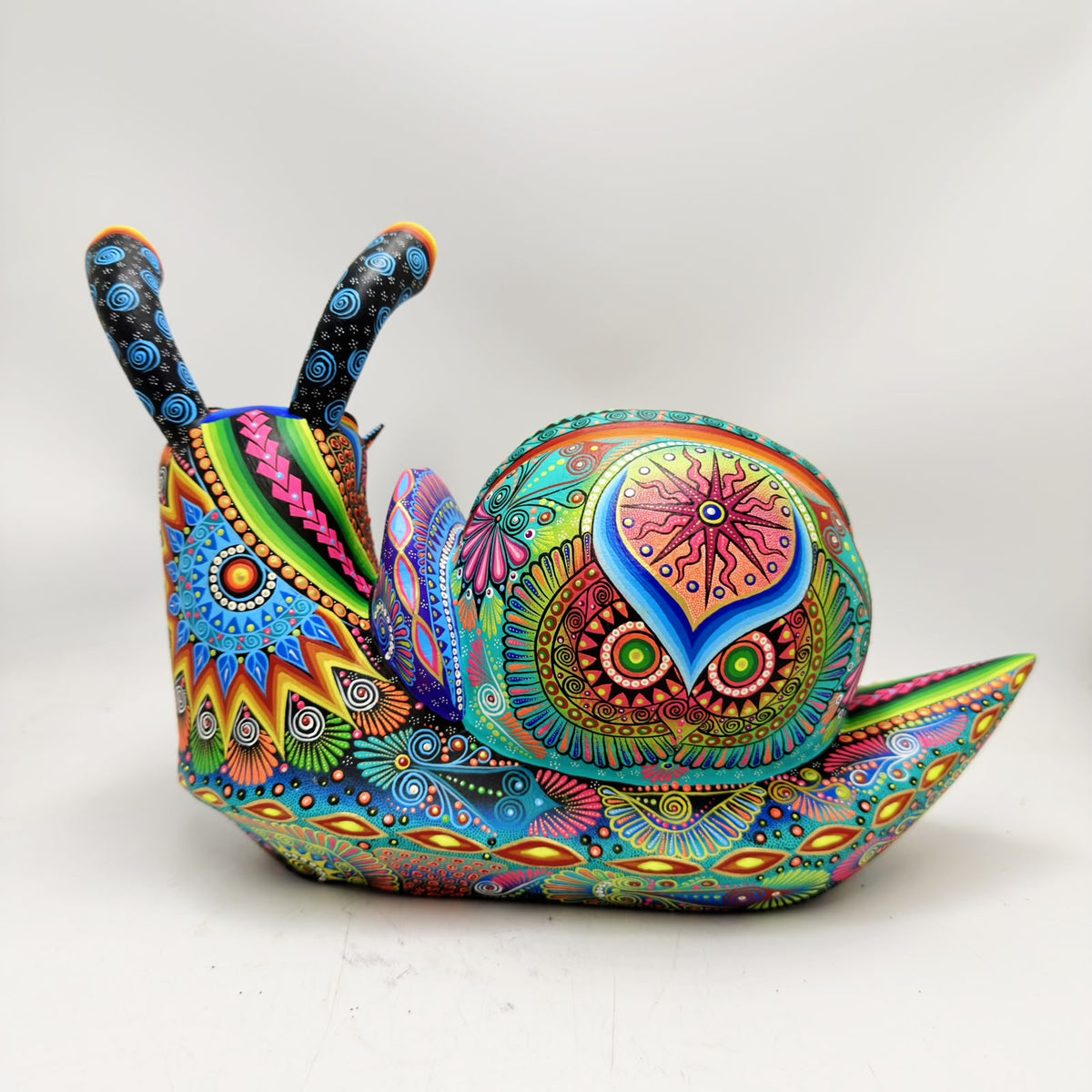 Mexican Folk Art Oaxacan Wood Carving Alebrije Hand Made, Snail By Luis Sosa PP9594