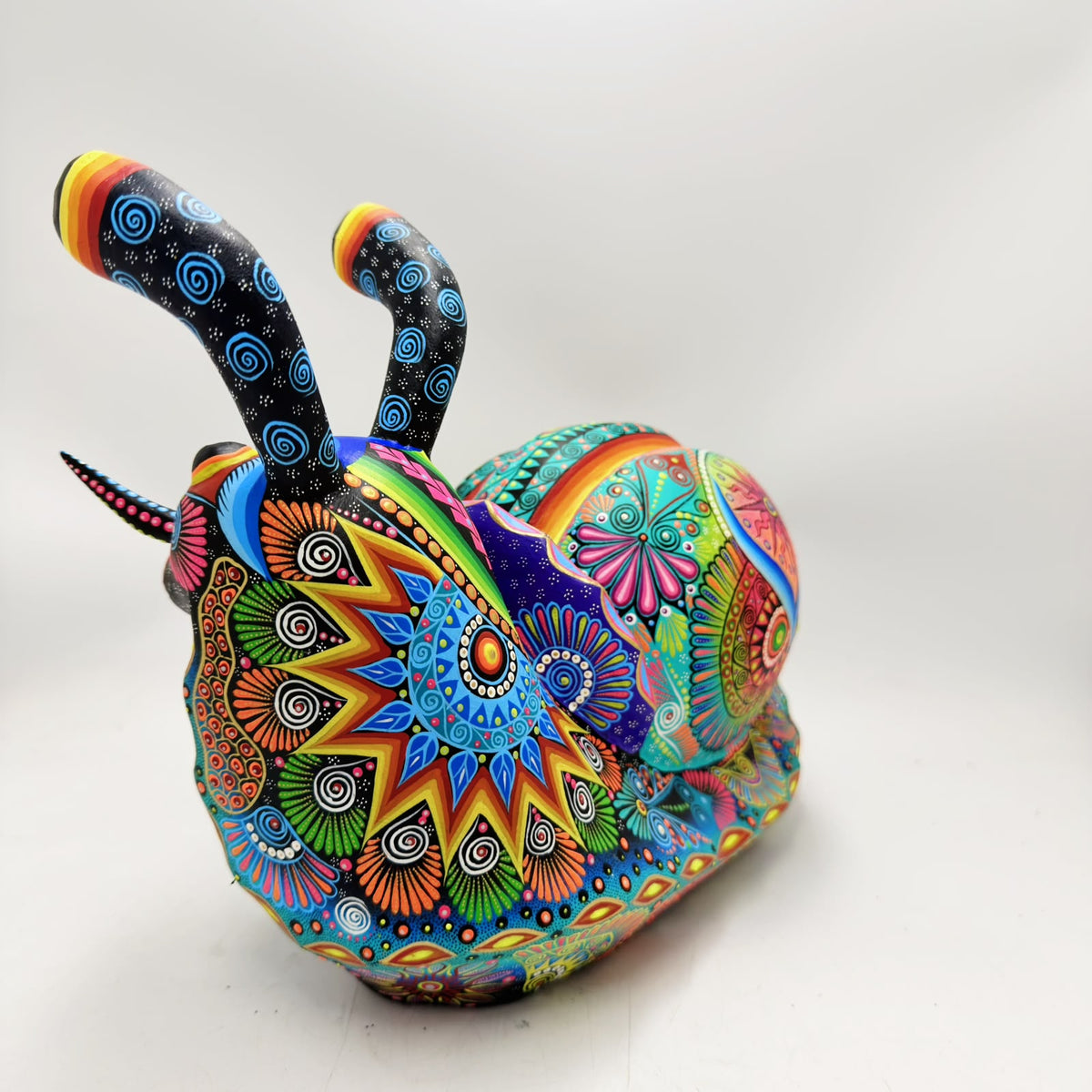 Mexican Folk Art Oaxacan Wood Carving Alebrije Hand Made, Snail By Luis Sosa PP9594