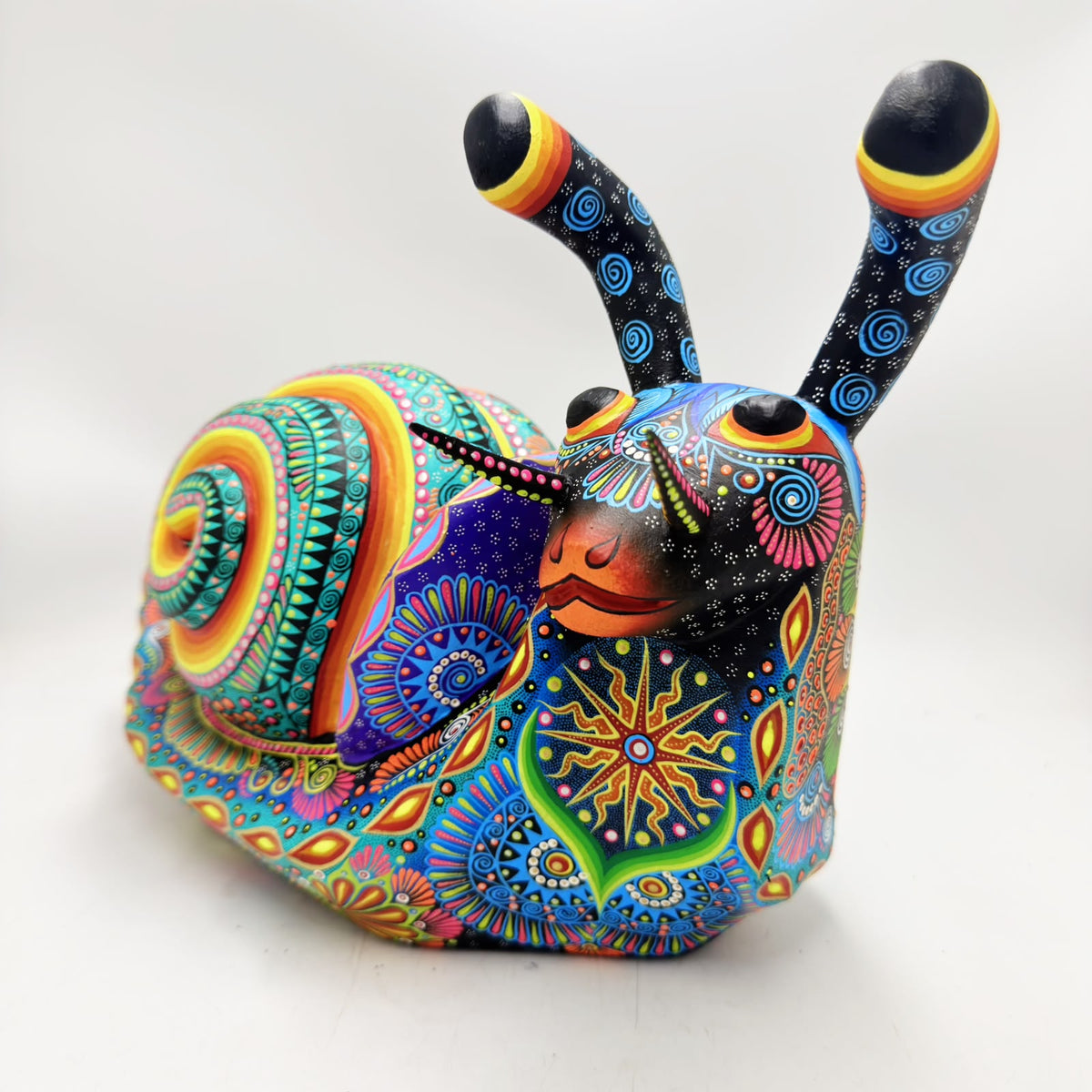 Mexican Folk Art Oaxacan Wood Carving Alebrije Hand Made, Snail By Luis Sosa PP9594