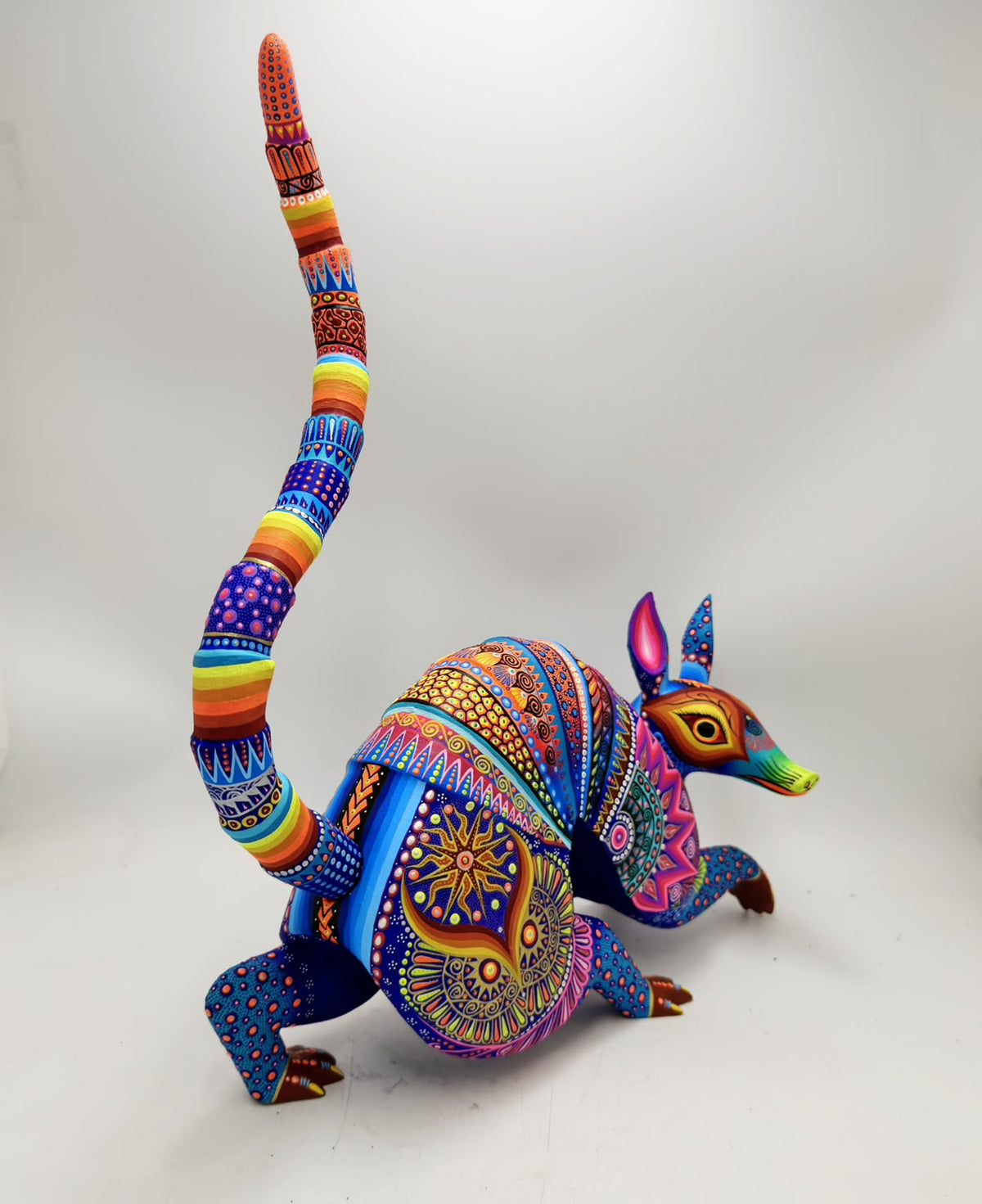 Mexican Folk Art Oaxacan Wood Carving Alebrije Hand Made, Armadillo By Luis Sosa PP9596