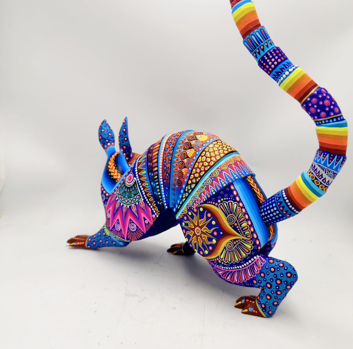 Mexican Folk Art Oaxacan Wood Carving Alebrije Hand Made, Armadillo By Luis Sosa PP9596