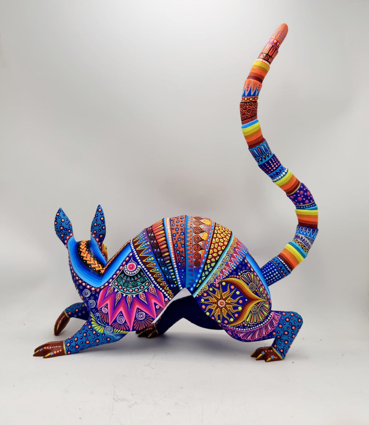 Mexican Folk Art Oaxacan Wood Carving Alebrije Hand Made, Armadillo By Luis Sosa PP9596