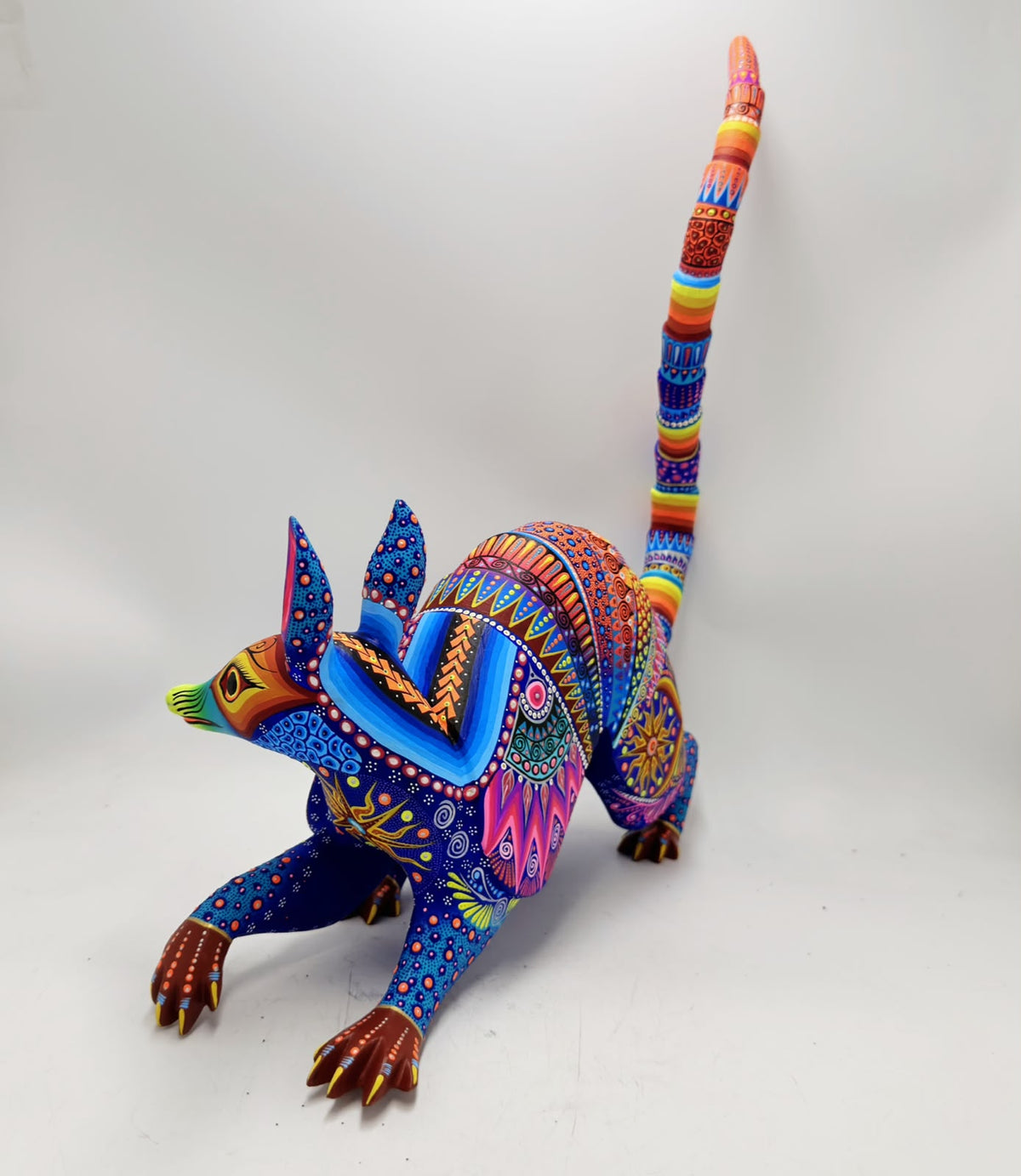 Mexican Folk Art Oaxacan Wood Carving Alebrije Hand Made, Armadillo By Luis Sosa PP9596