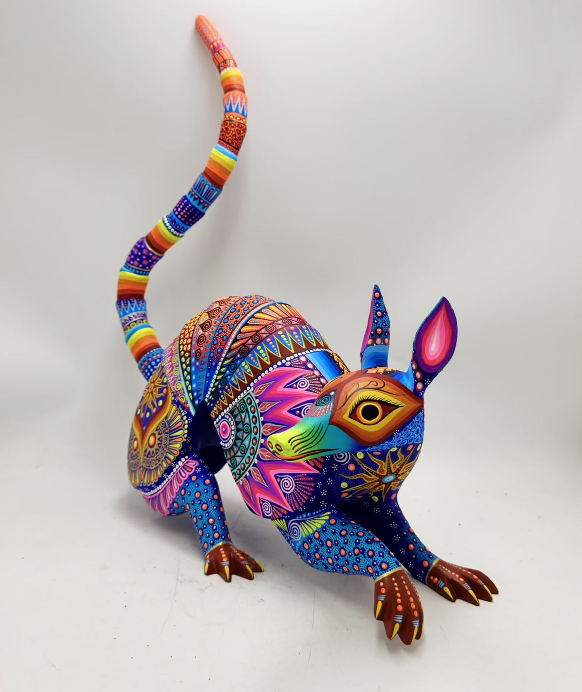 Mexican Folk Art Oaxacan Wood Carving Alebrije Hand Made, Armadillo By Luis Sosa PP9596