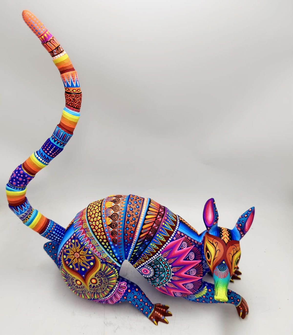 Mexican Folk Art Oaxacan Wood Carving Alebrije Hand Made, Armadillo By Luis Sosa PP9596