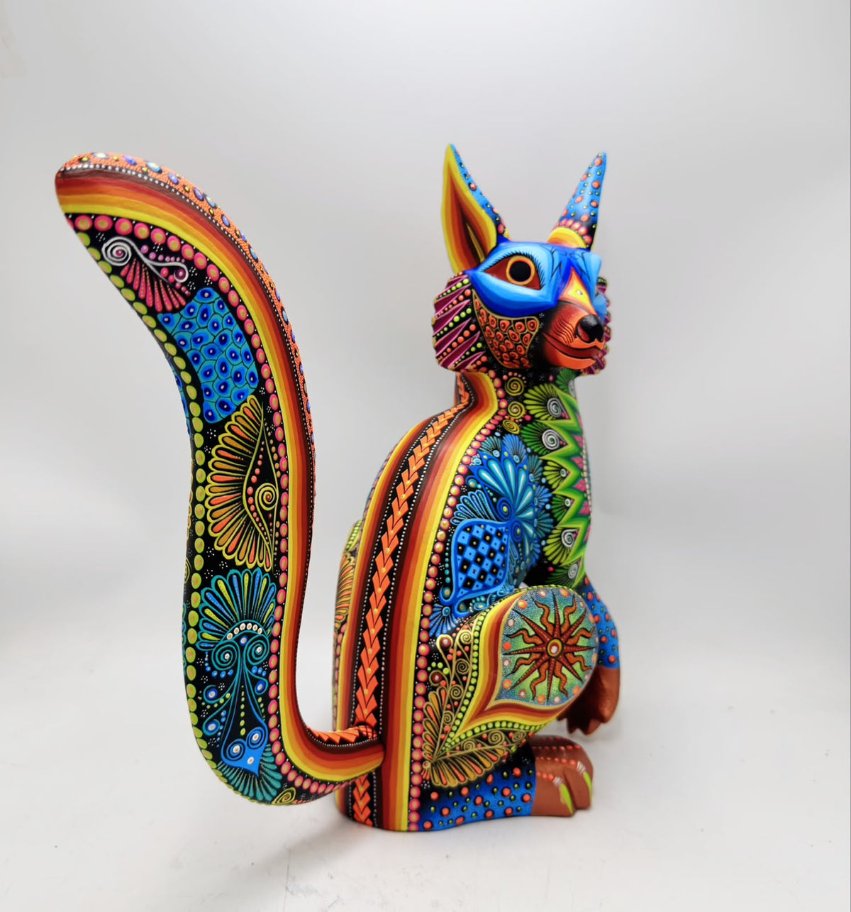 Mexican Folk Art Oaxacan Wood Carving Alebrije Hand Made, Lynx By Luis Sosa PP9597