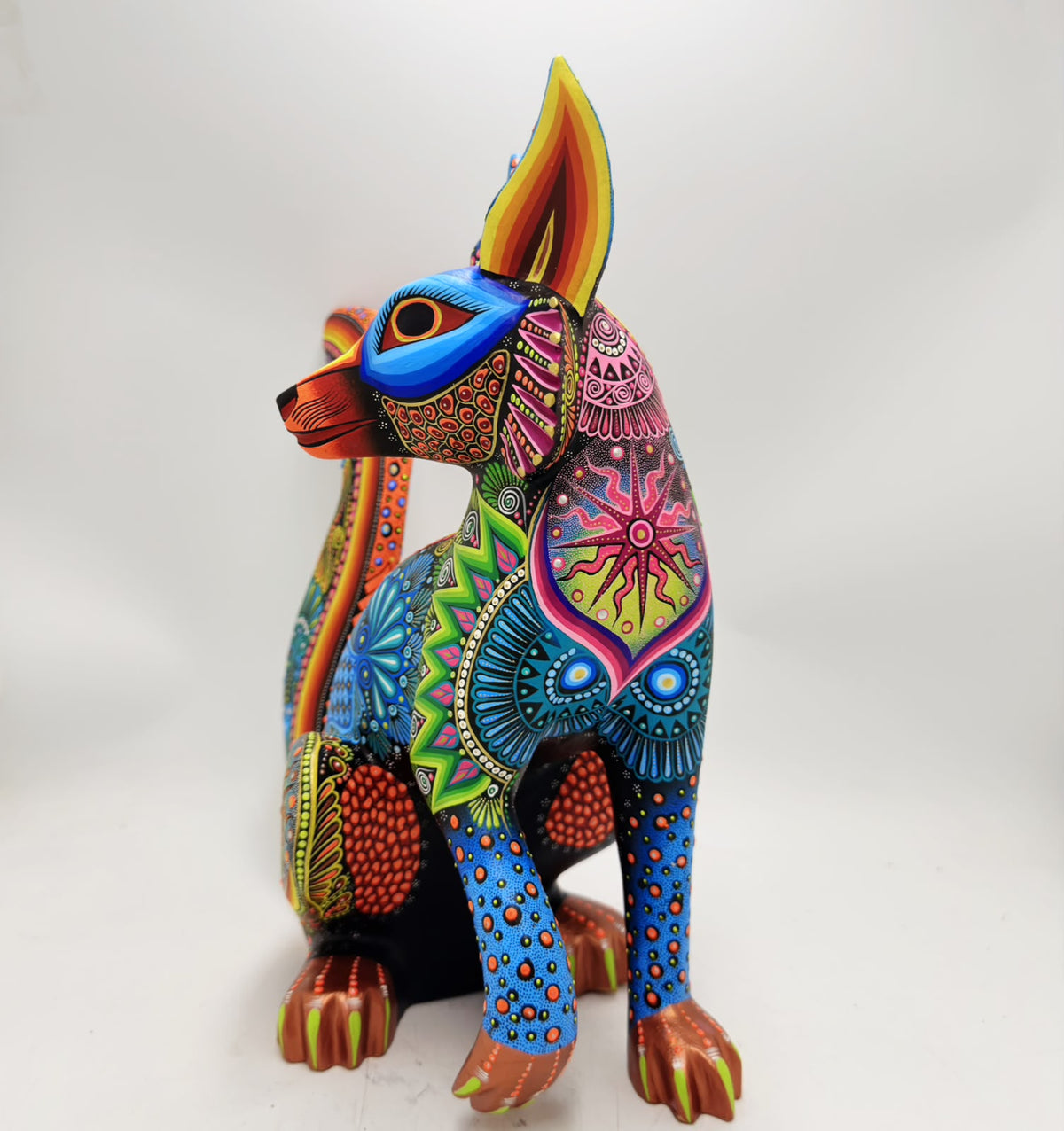 Mexican Folk Art Oaxacan Wood Carving Alebrije Hand Made, Lynx By Luis Sosa PP9597