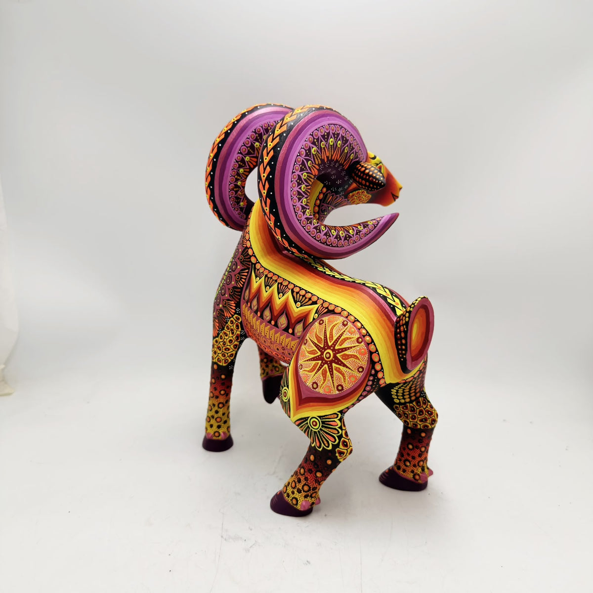 Mexican Folk Art Oaxacan Wood Carving Alebrije Hand Made, Ram By Luis Sosa PP9599