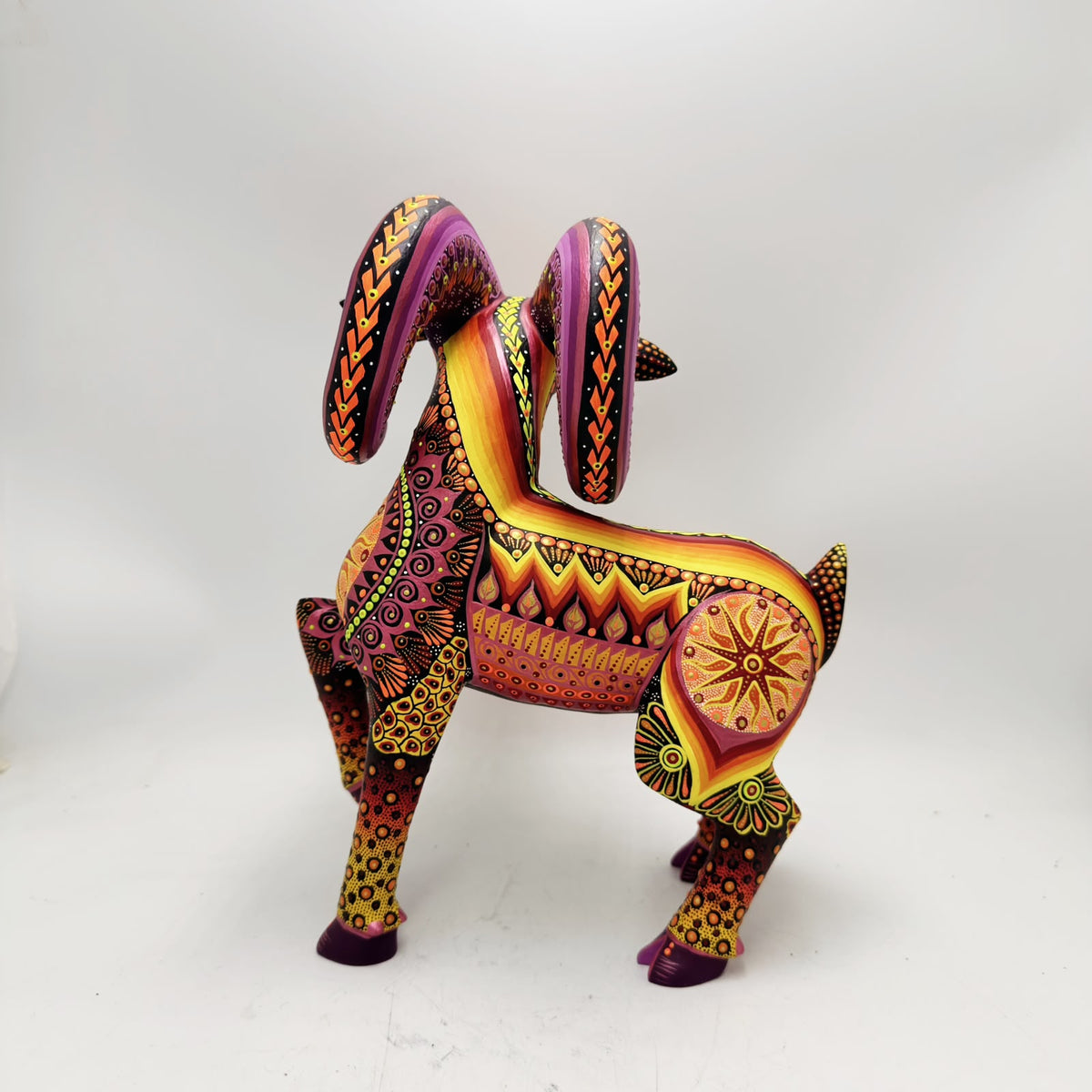 Mexican Folk Art Oaxacan Wood Carving Alebrije Hand Made, Ram By Luis Sosa PP9599