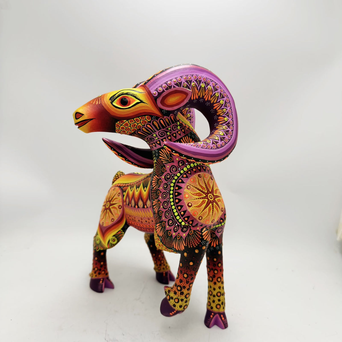 Mexican Folk Art Oaxacan Wood Carving Alebrije Hand Made, Ram By Luis Sosa PP9599