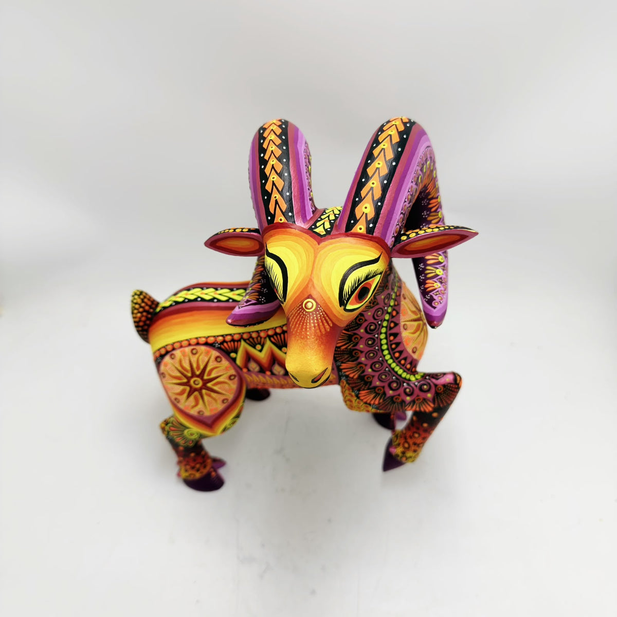 Mexican Folk Art Oaxacan Wood Carving Alebrije Hand Made, Ram By Luis Sosa PP9599