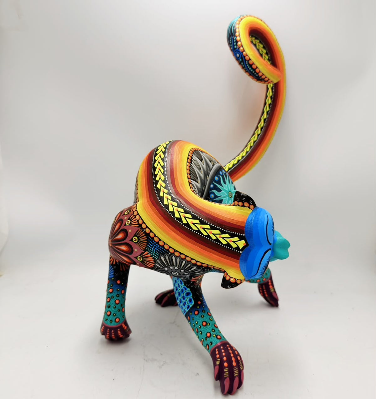 Mexican Folk Art Oaxacan Wood Carving Alebrije Hand Made, Monkey By Luis Sosa PP9600