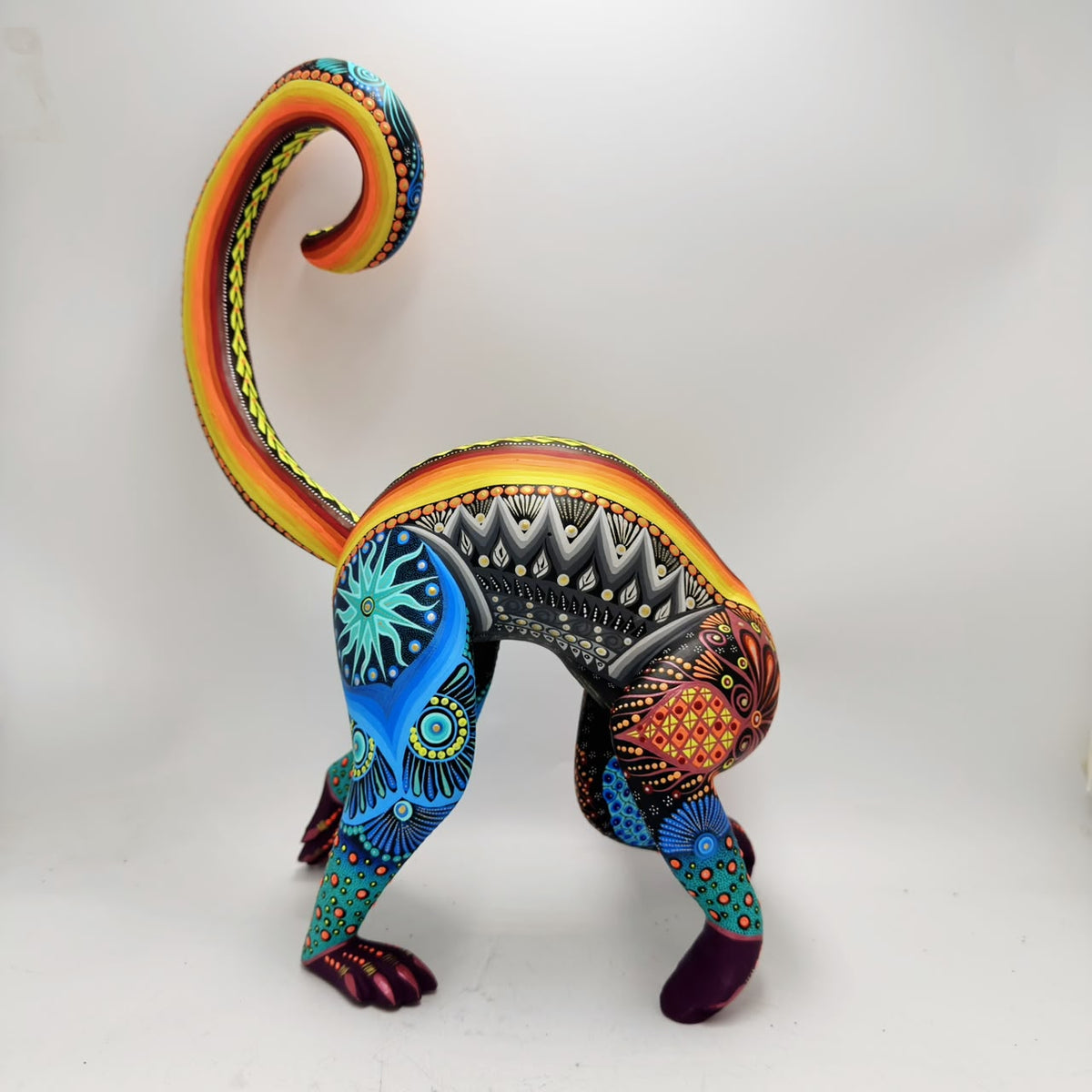 Mexican Folk Art Oaxacan Wood Carving Alebrije Hand Made, Monkey By Luis Sosa PP9600