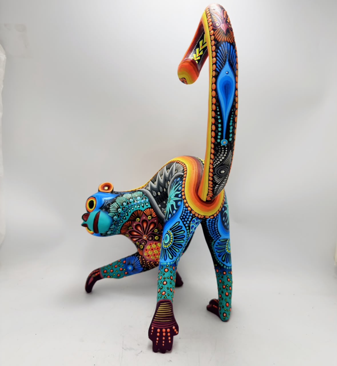 Mexican Folk Art Oaxacan Wood Carving Alebrije Hand Made, Monkey By Luis Sosa PP9600